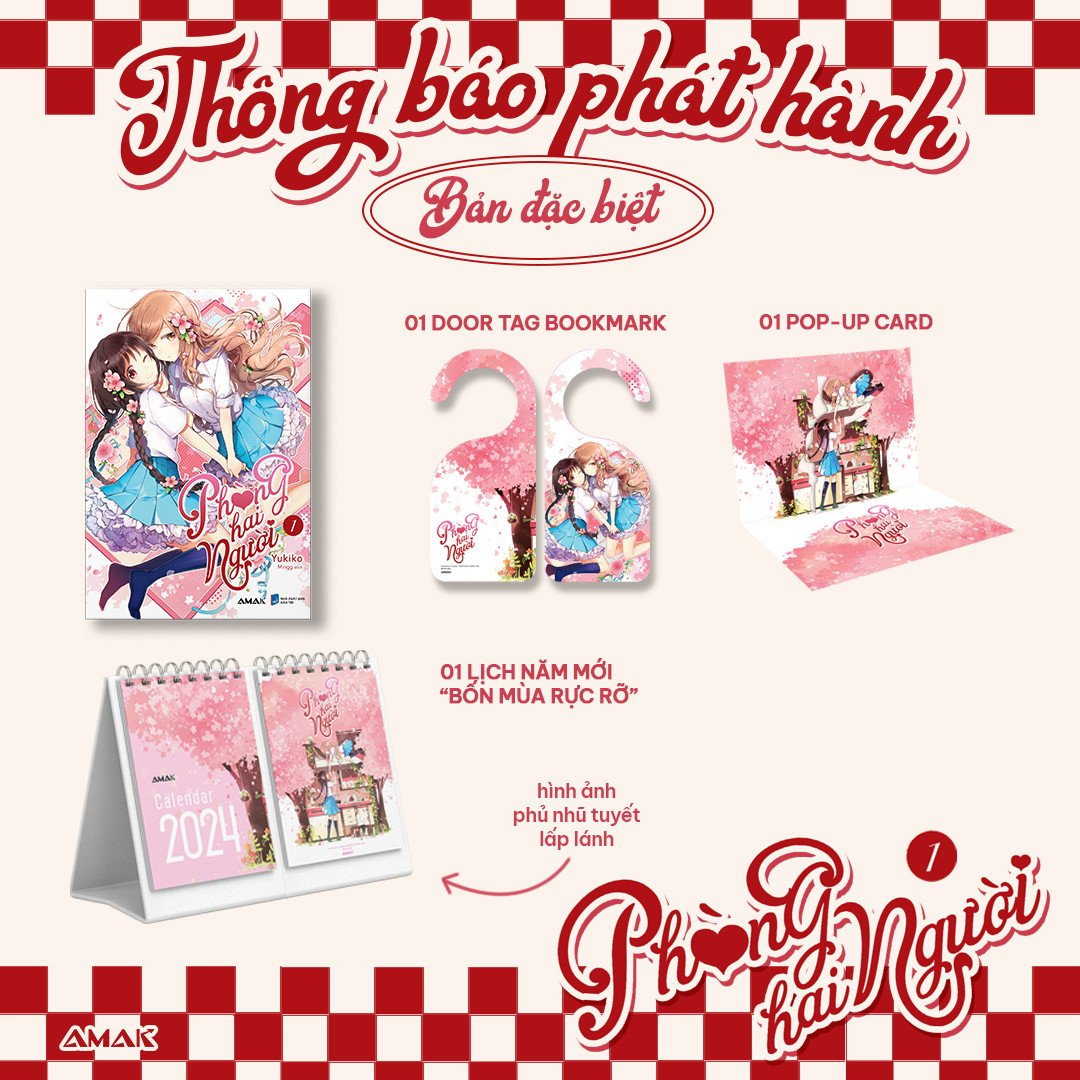 phòng hai người - tập 1 - bản đặc biệt - tặng kèm door tag bookmark + pop-up card + lịch năm mới 2024 "bốn mùa rực rỡ"