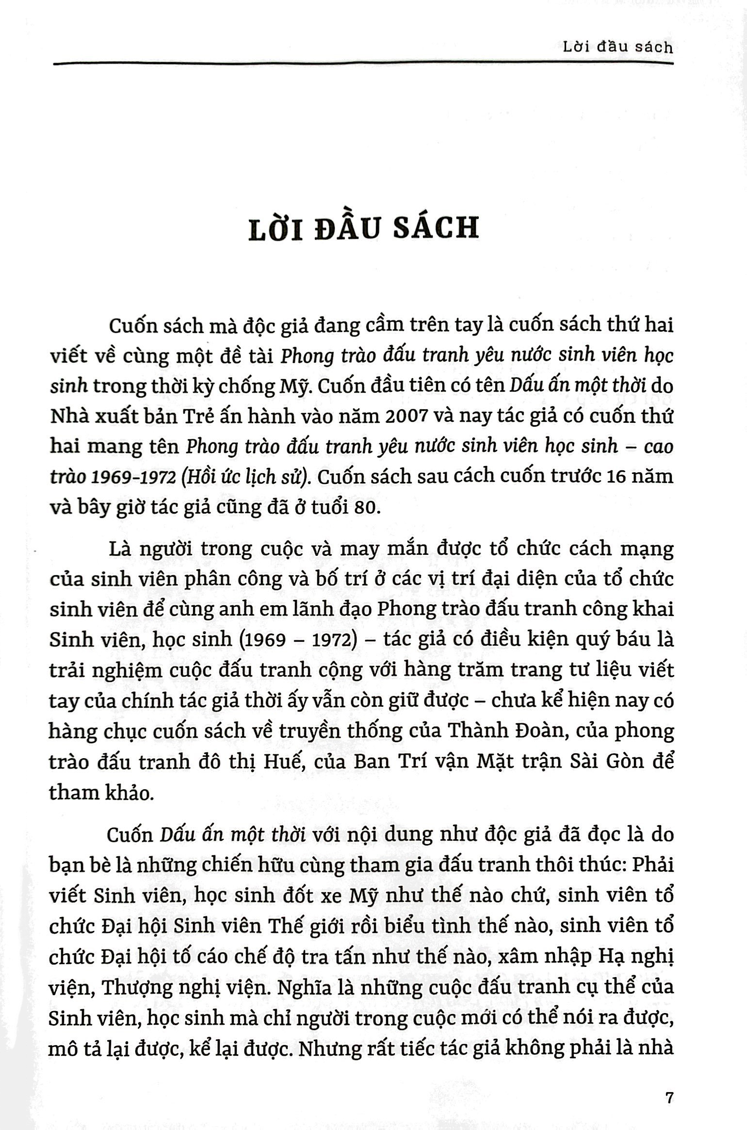 phong trào đấu tranh yêu nước sinh viên học sinh cao trào 1969 - 1972