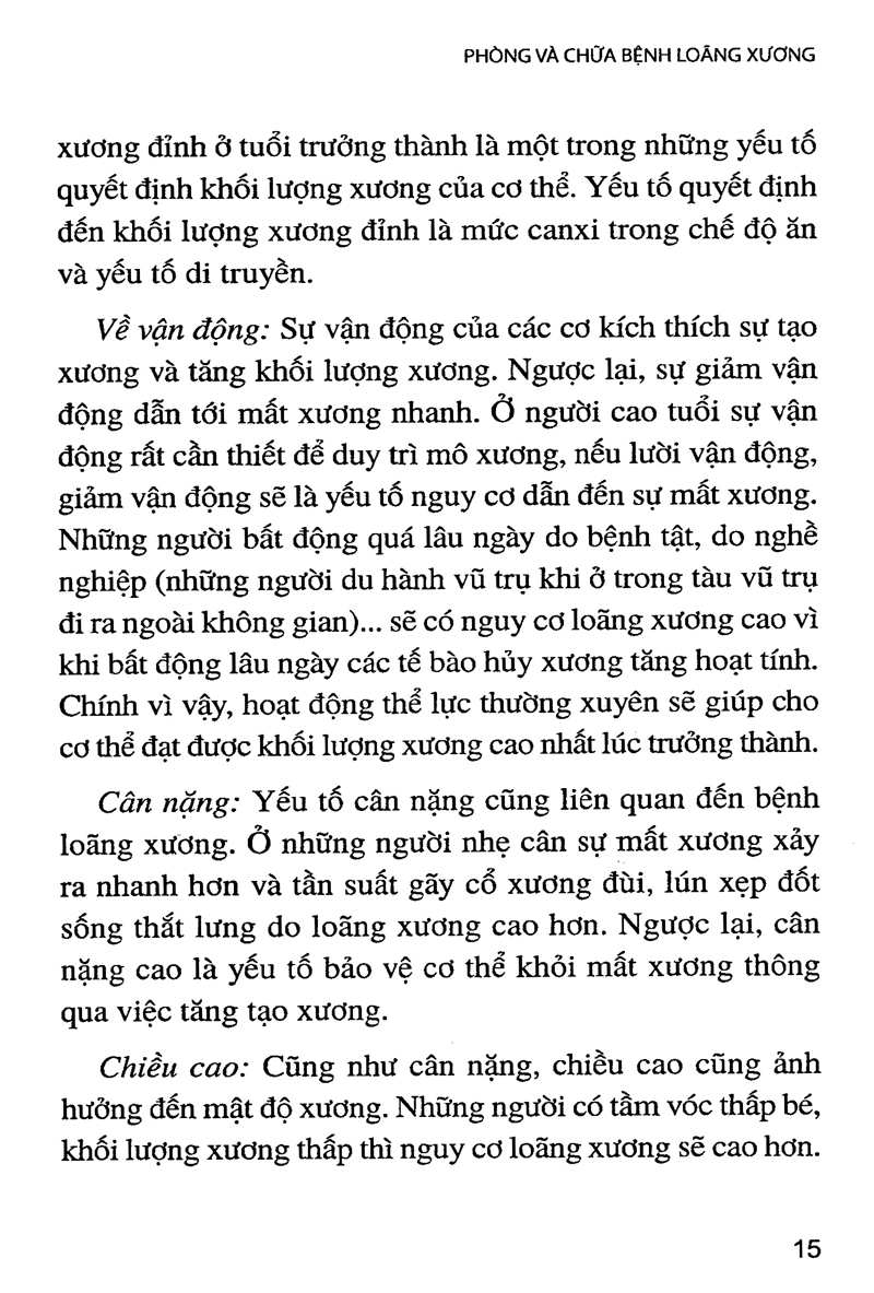 phòng và chữa bệnh loãng xương (tái bản)