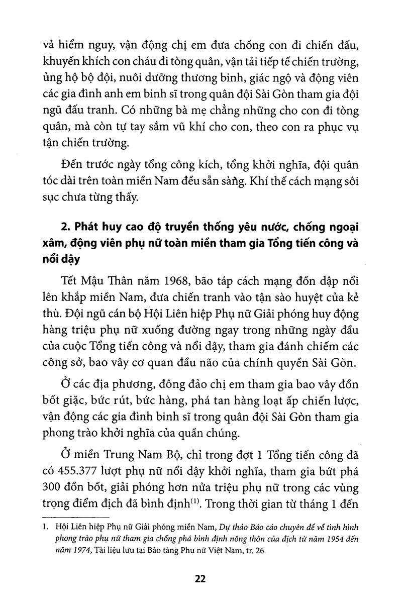 phụ nữ sài gòn gia định và nam bộ trong cuộc tổng tiến công và nổi dậy xuân mậu thân 1968