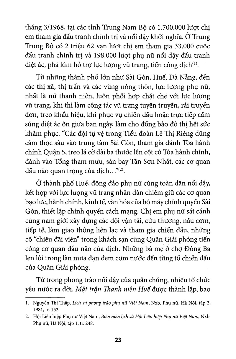 phụ nữ sài gòn gia định và nam bộ trong cuộc tổng tiến công và nổi dậy xuân mậu thân 1968
