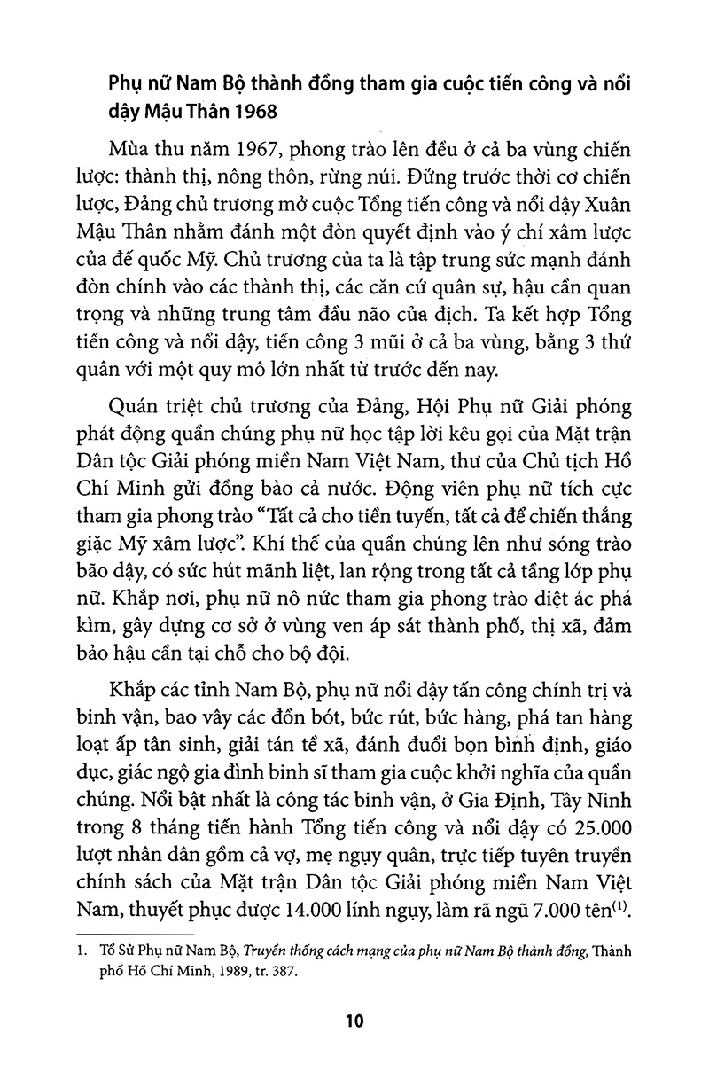 phụ nữ sài gòn gia định và nam bộ trong cuộc tổng tiến công và nổi dậy xuân mậu thân 1968