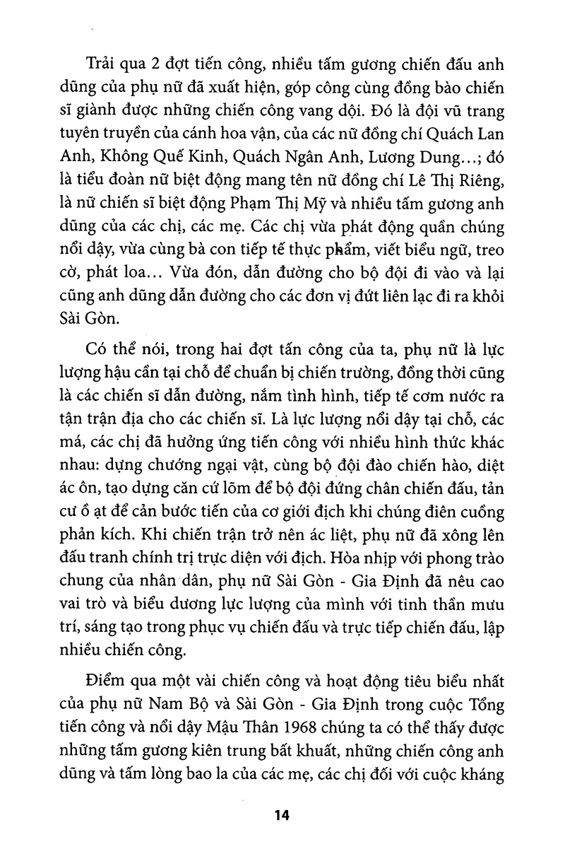 phụ nữ sài gòn gia định và nam bộ trong cuộc tổng tiến công và nổi dậy xuân mậu thân 1968
