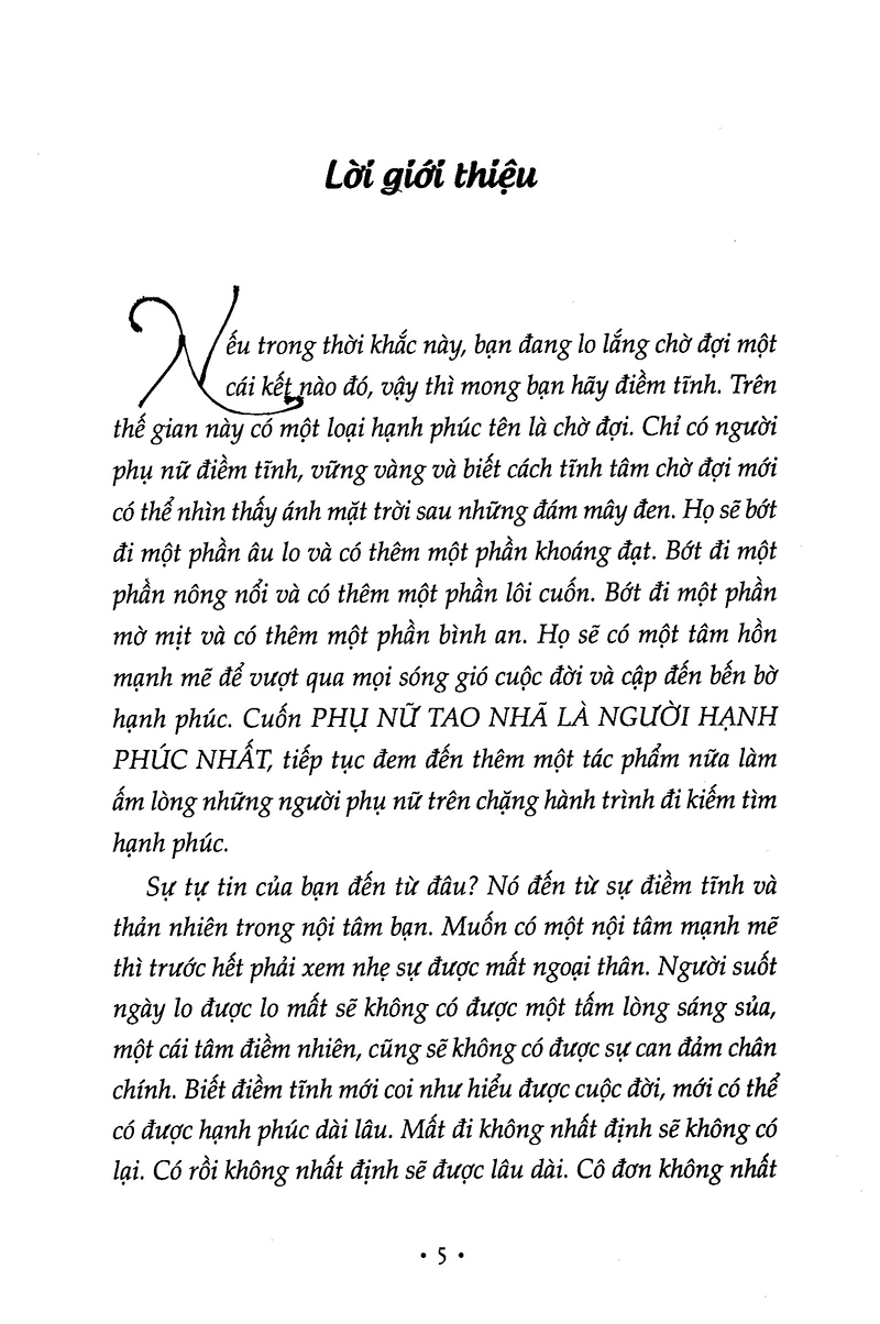 phụ nữ tao nhã là người hạnh phúc nhất