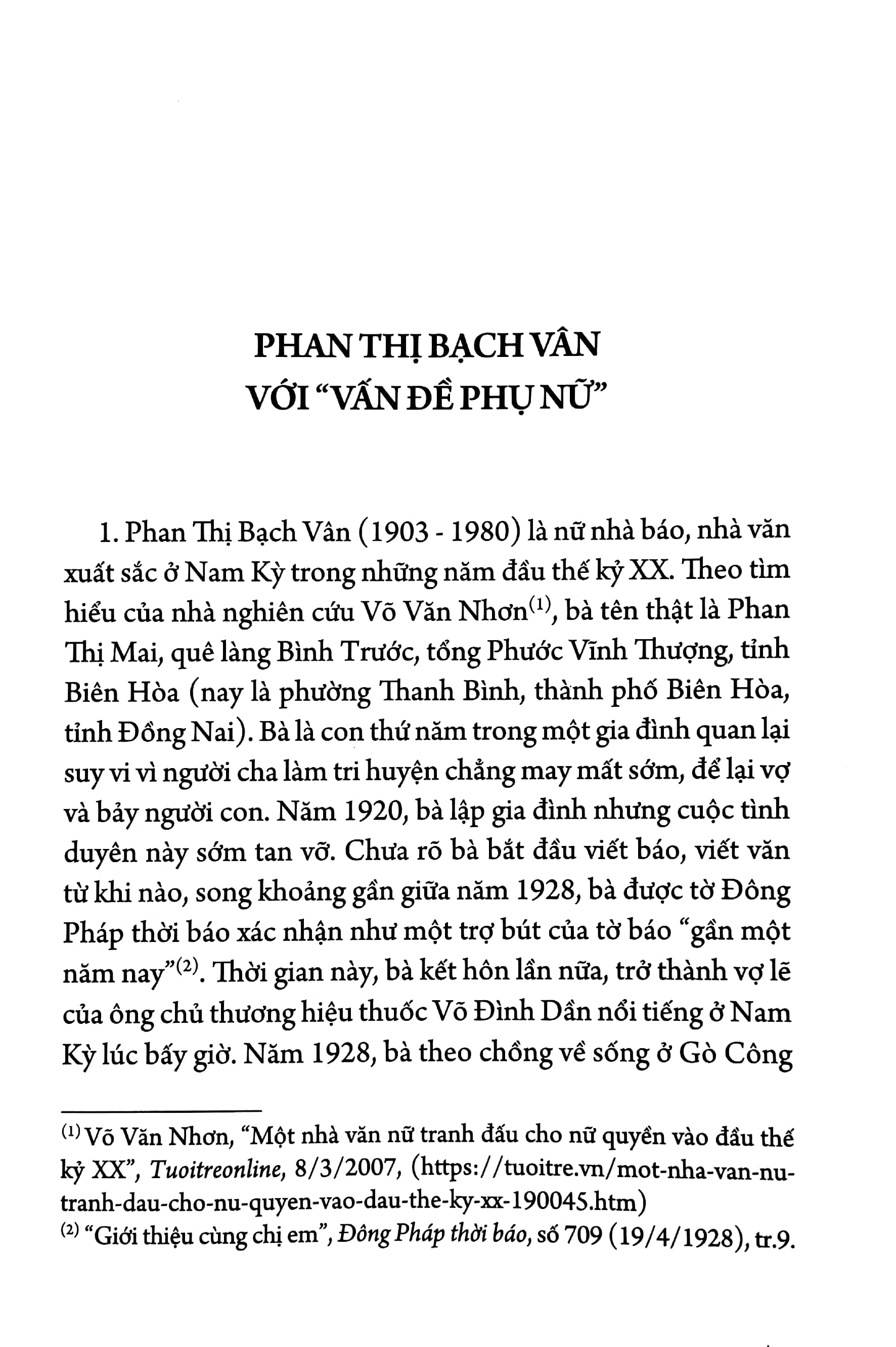 phụ nữ tùng thư - giới và phát triển : phan thị bạch vân - vấn đề phụ nữ ở nước ta