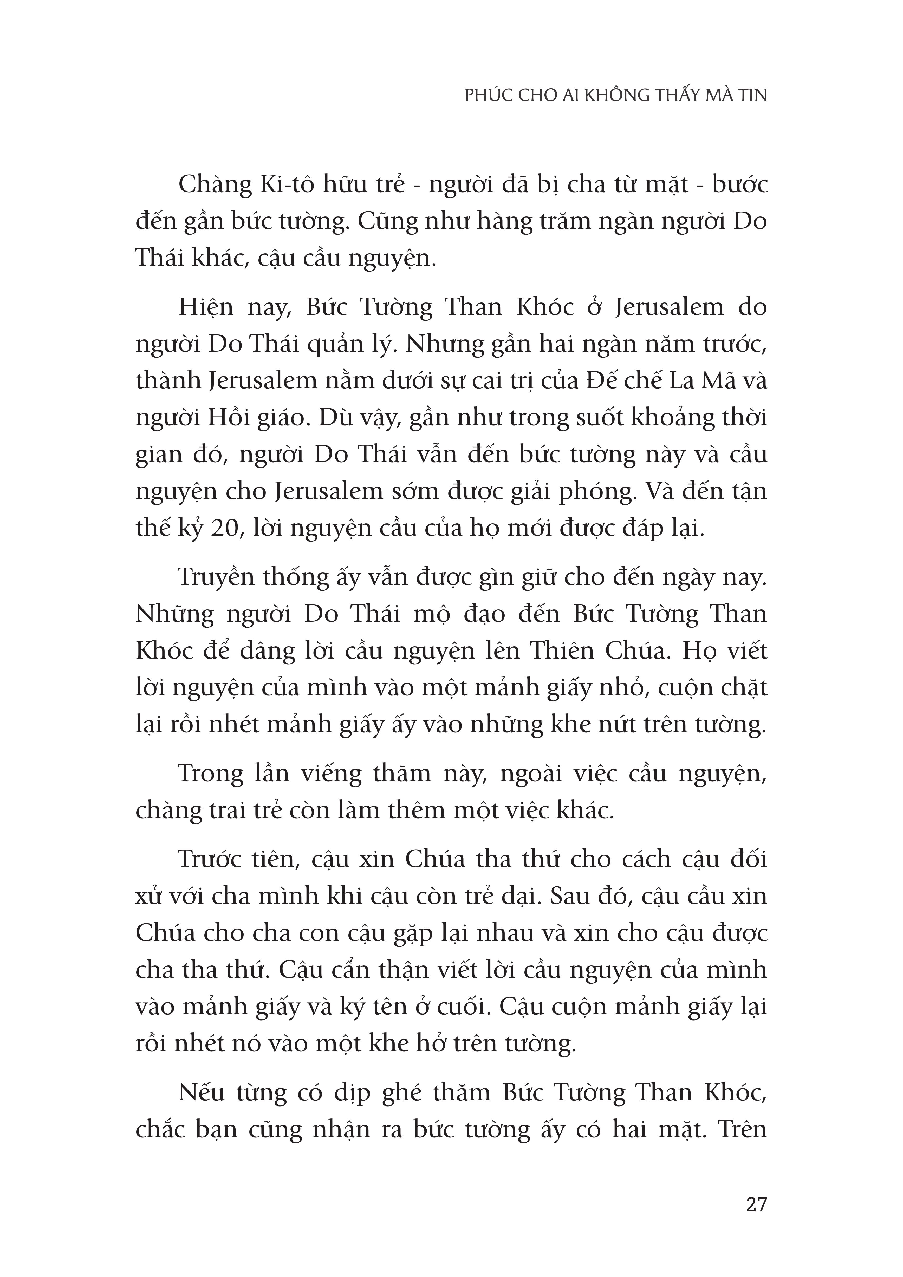 phúc cho ai không thấy mà tin