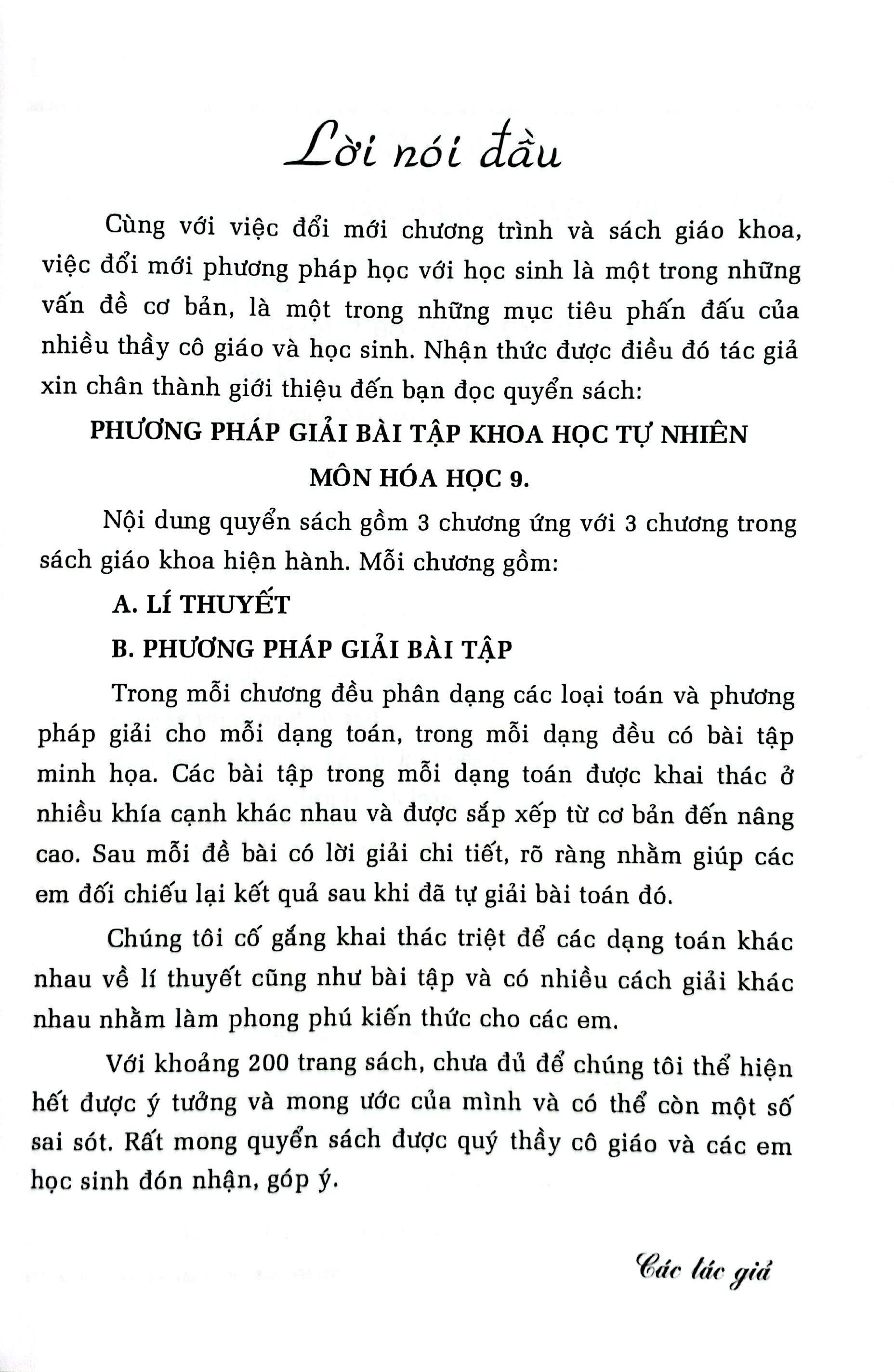 Phuong Phap Giai Bai Tap Khoa Hoc Tu Nhien 9 - Mon Hoa Hoc