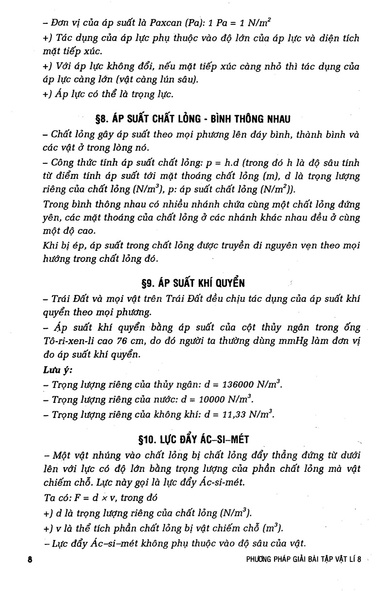 phương pháp giải bài tập vật lý 8