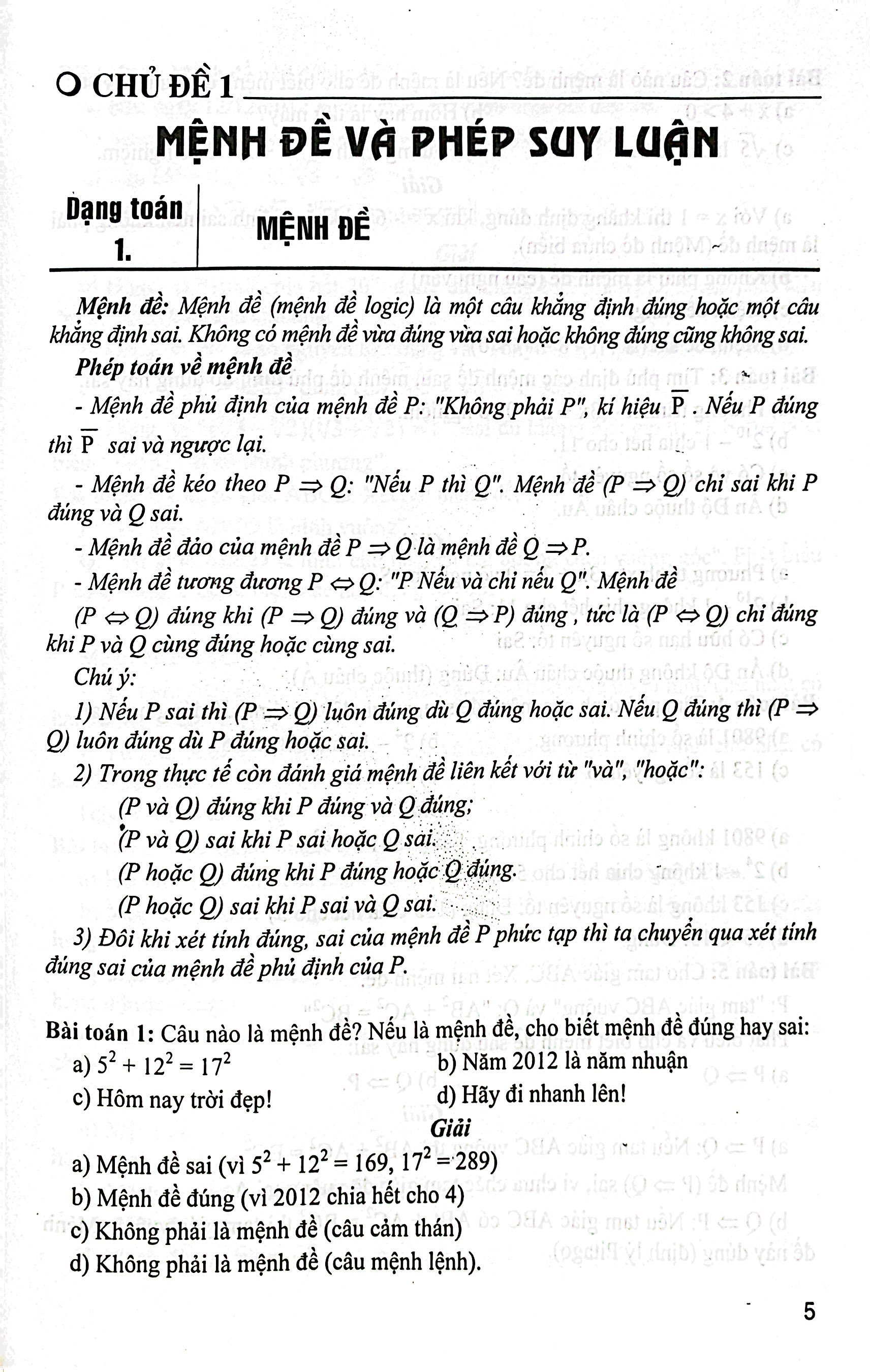phương pháp giải các chủ đề căn bản đại số 10 (biên soạn theo chương trinh gdpt mới) (dùng chung cho các bộ sgk hiện hành)