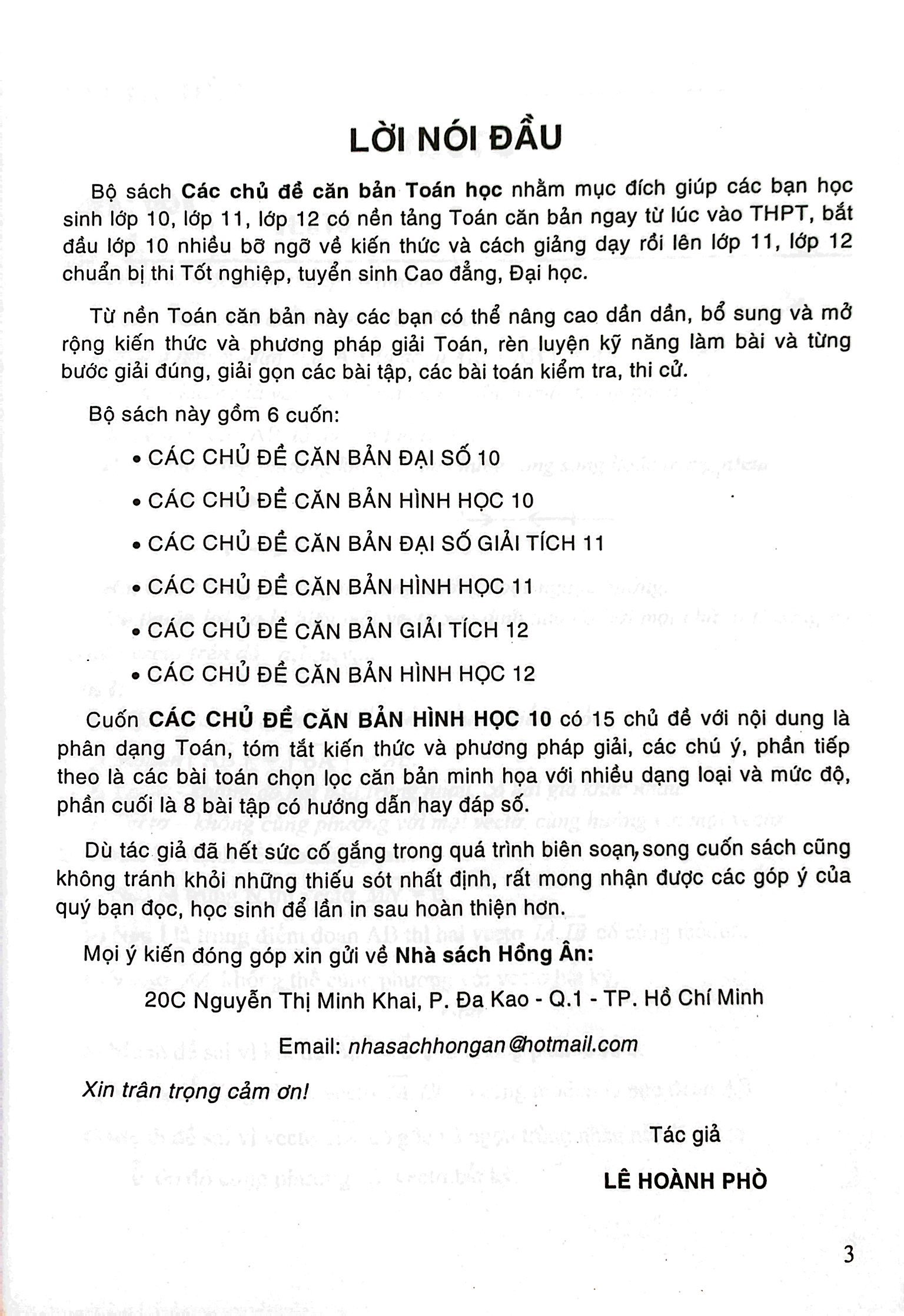 phương pháp giải các chủ đề căn bản hình học 10 (biên soạn theo chương trinh gdpt mới) (dùng chung cho các bộ sgk hiện hành)