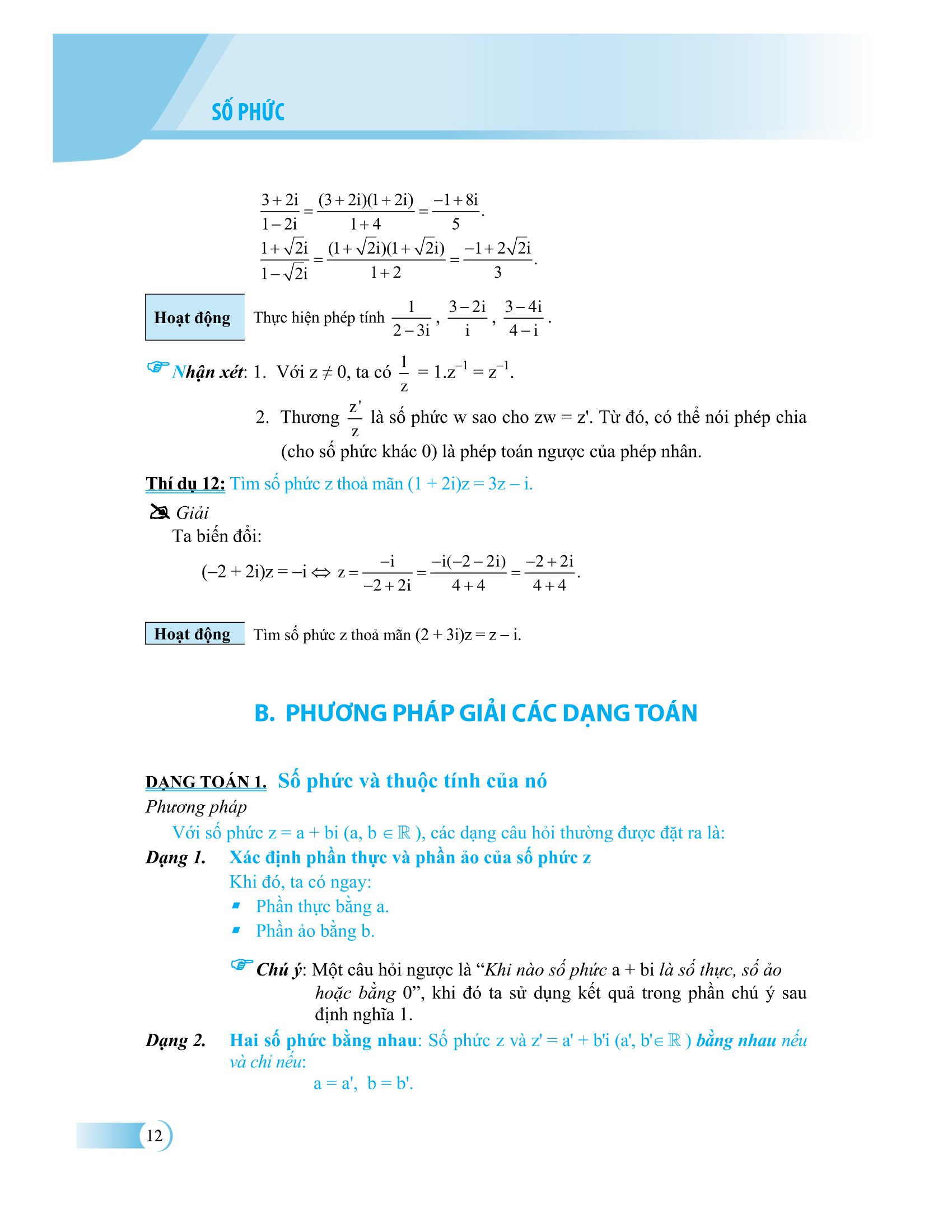 phương pháp giải các dạng toán thpt - số phức