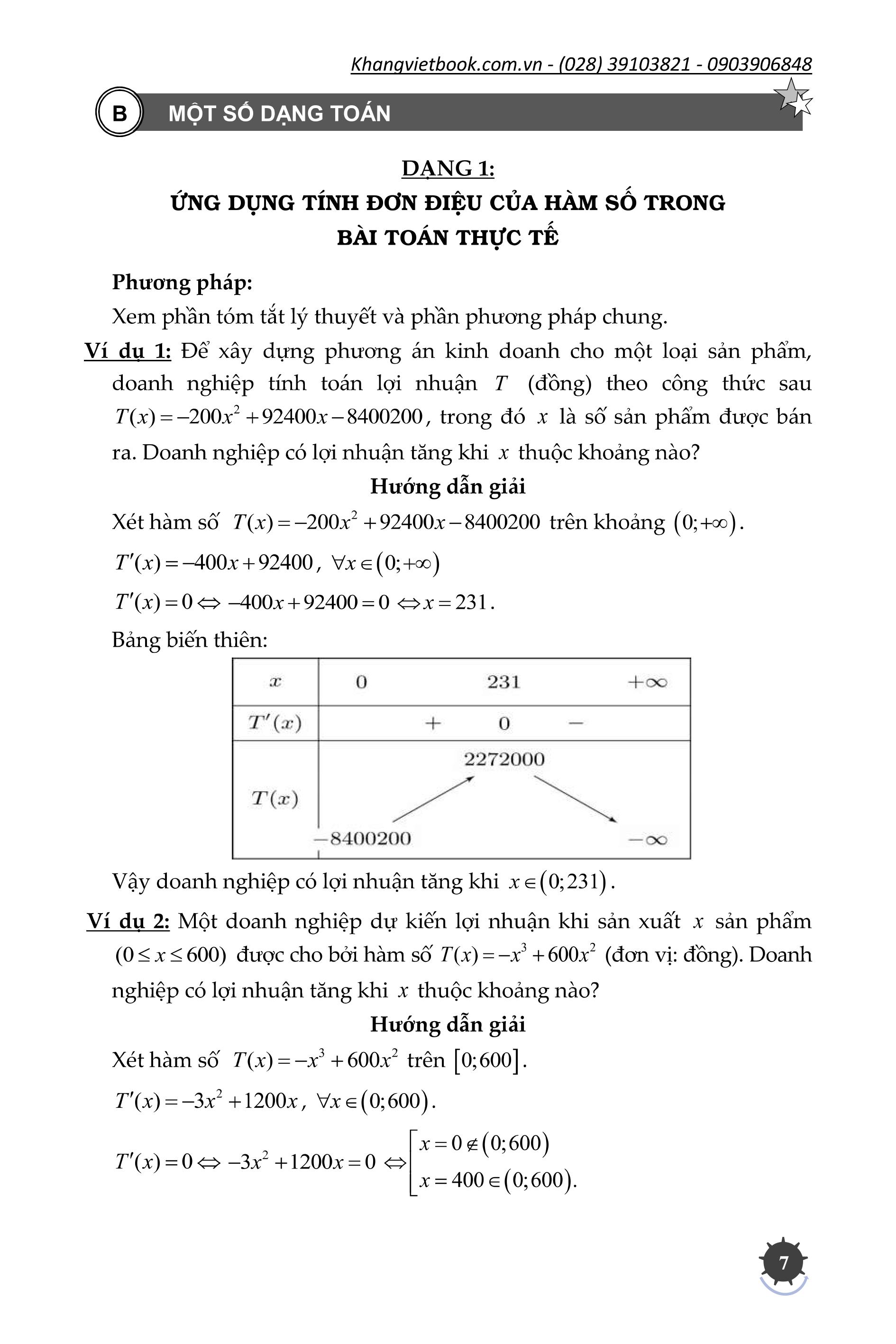 phương pháp giải các dạng toán thực tế 12