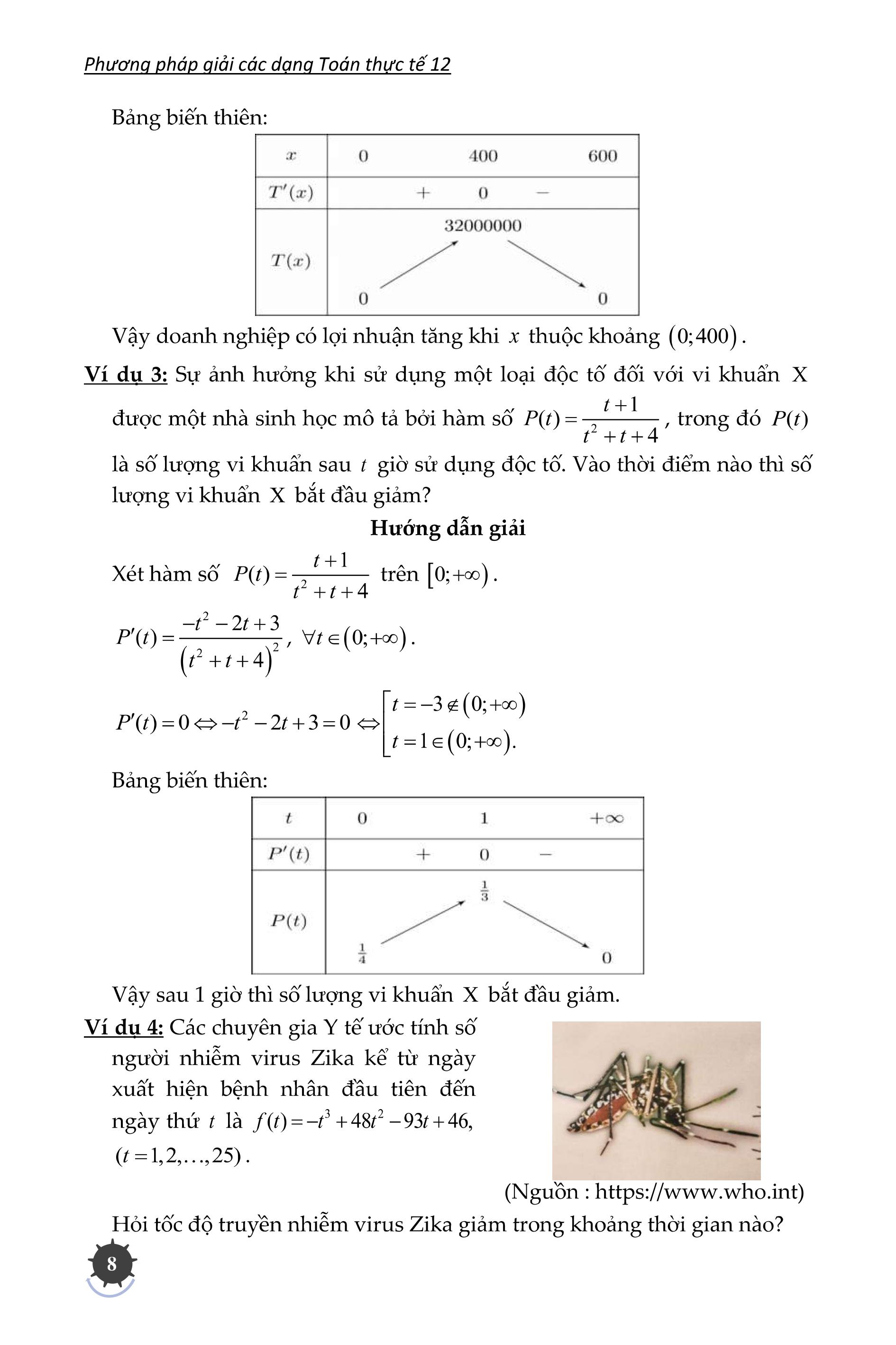 phương pháp giải các dạng toán thực tế 12