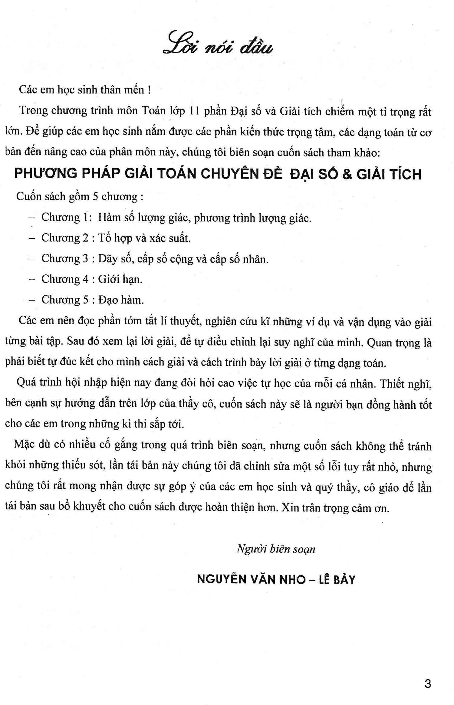 phương pháp giải toán chuyên đề đại số và giải tích 11 (dùng chung cho các bộ sgk hiện hành)