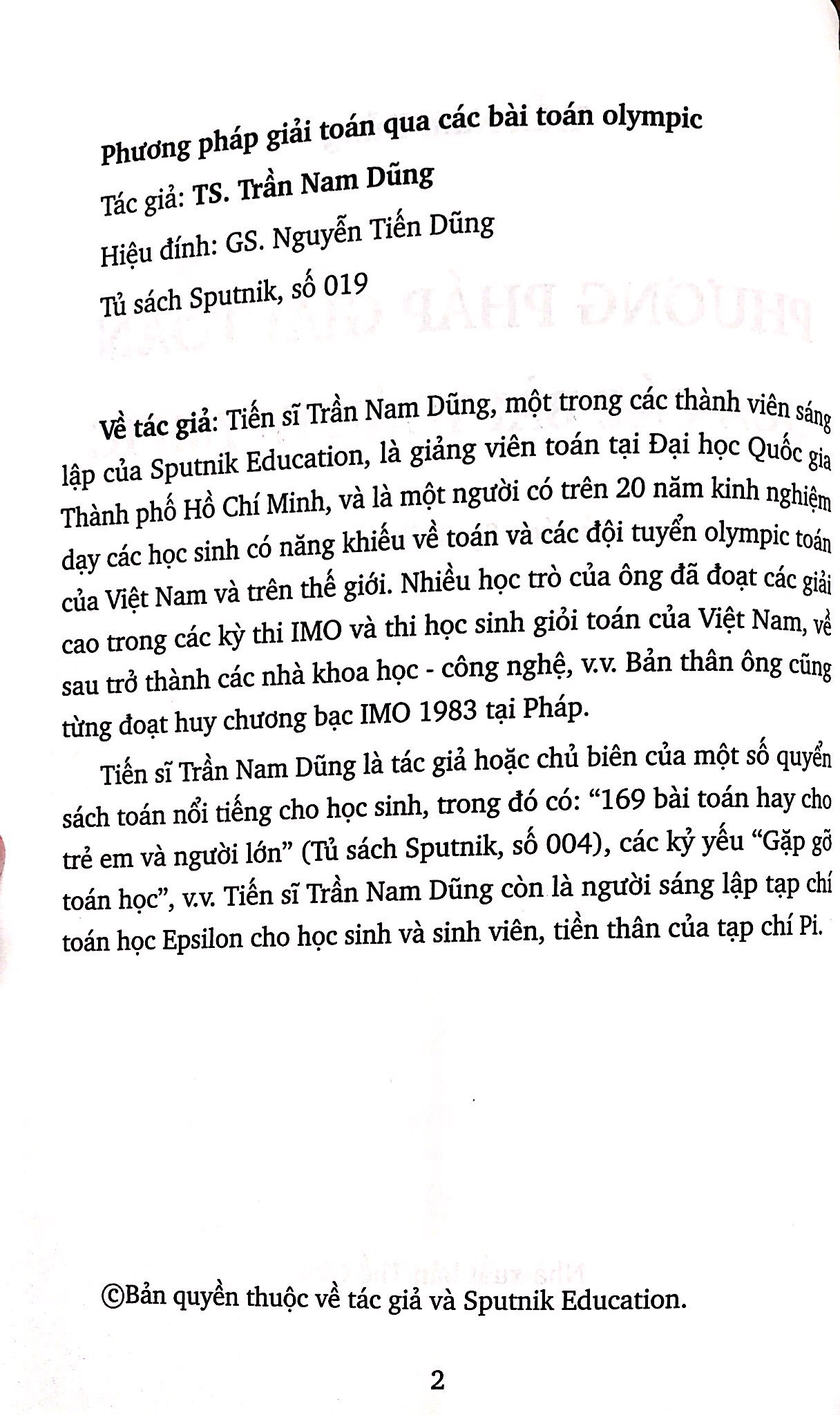 phương pháp giải toán qua các bài toán olympic (tái bản 2023)
