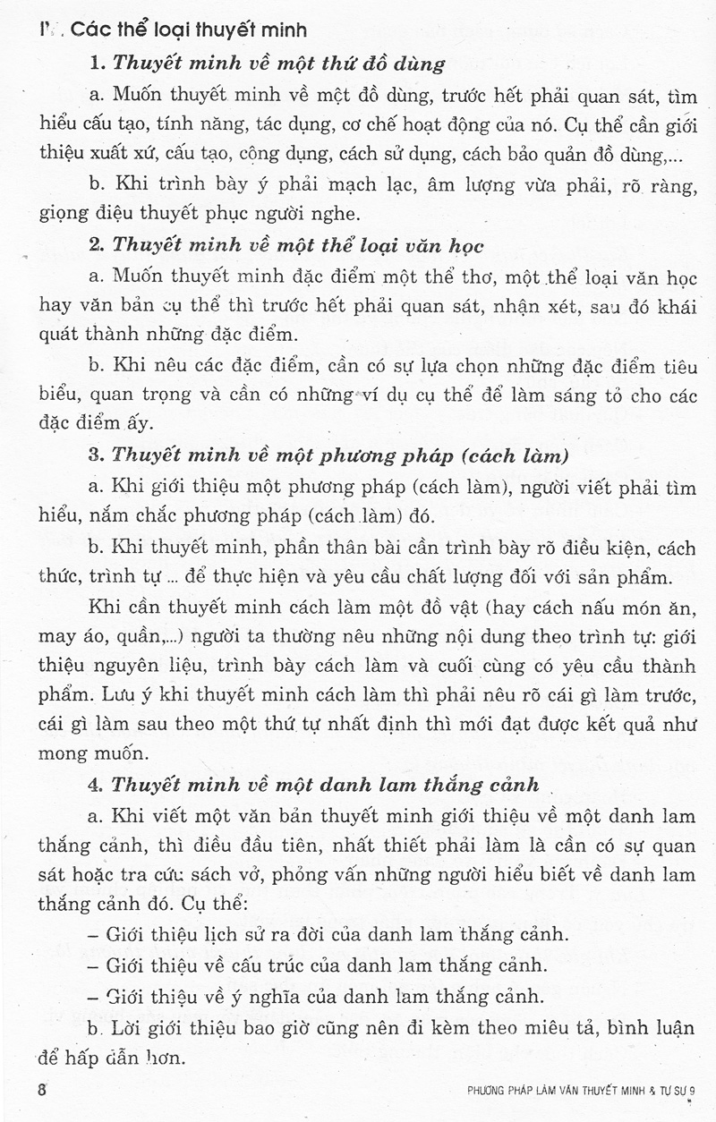 phương pháp làm văn thuyết minh & tự sự 9