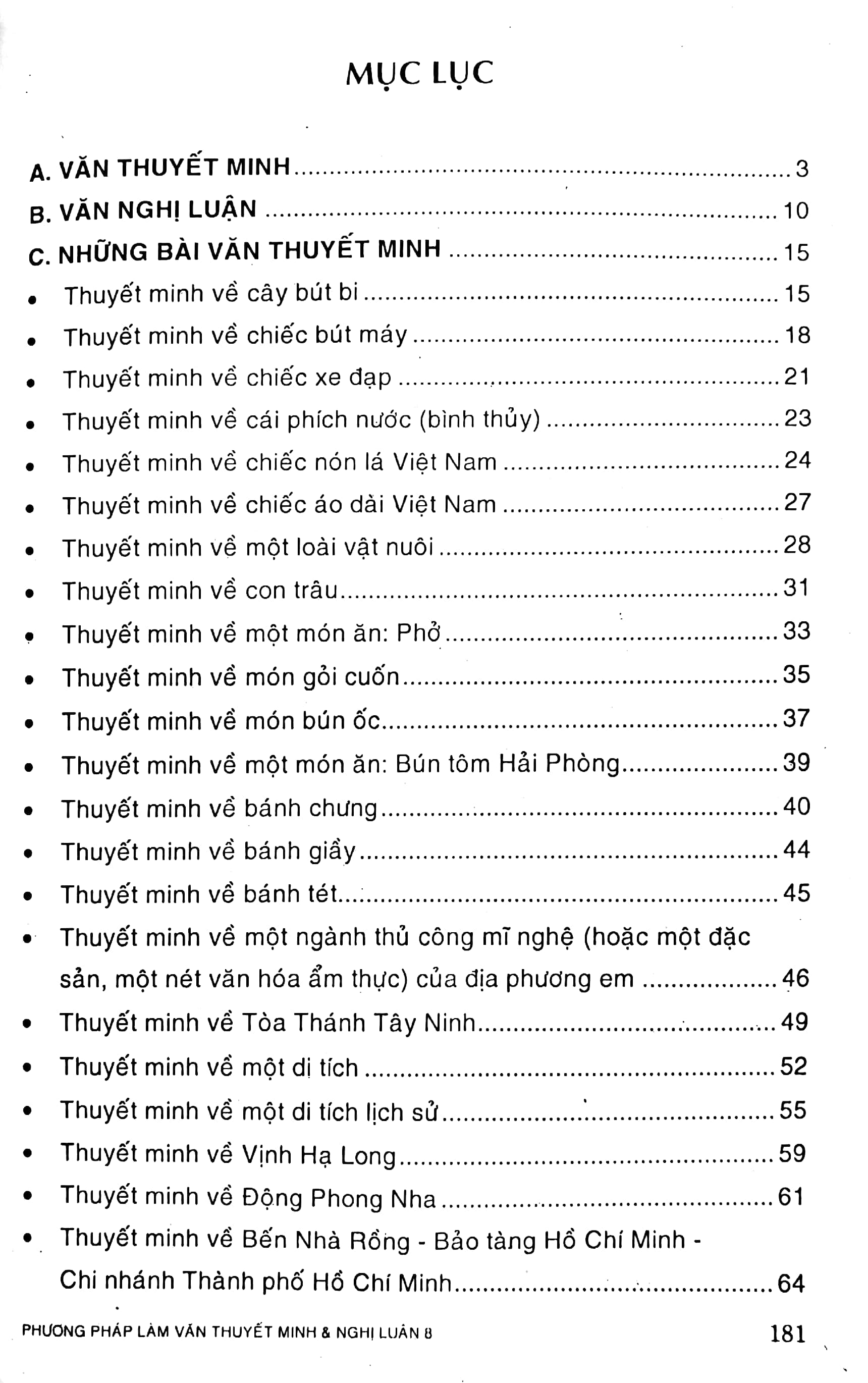 phương pháp làm văn thuyết minh và nghị luận 8