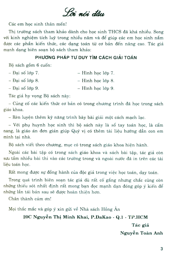 phương pháp tư duy tìm cách giải toán đại số 8 (dùng chung cho các bộ sgk hiện hành)