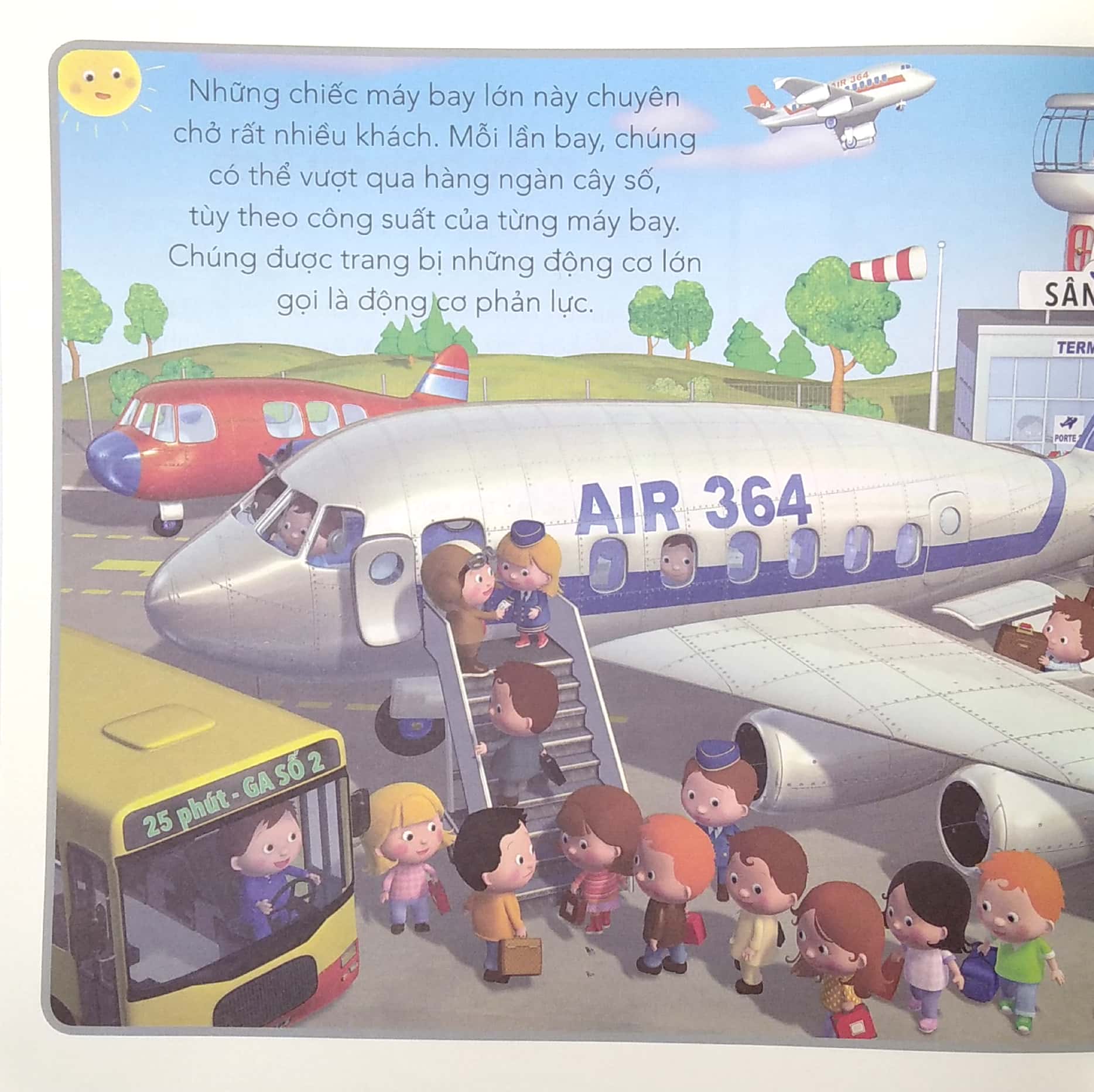 phương tiện di chuyển: máy bay