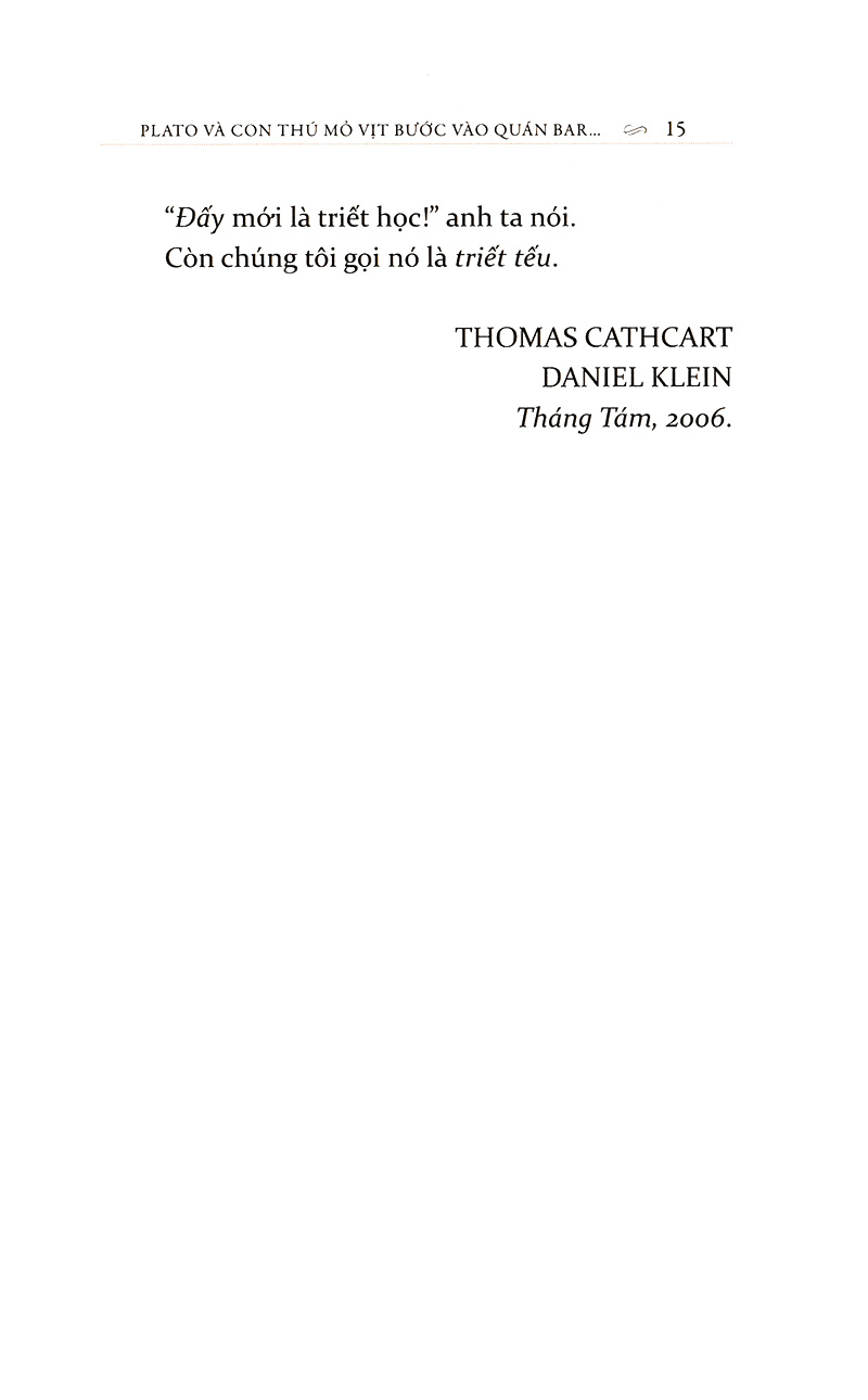 plato và con thú mỏ vịt bước vào quán bar…(tái bản 2018)