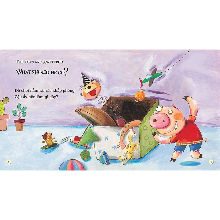 playtime in english - level 4 - little pig's room - căn phòng của lợn con