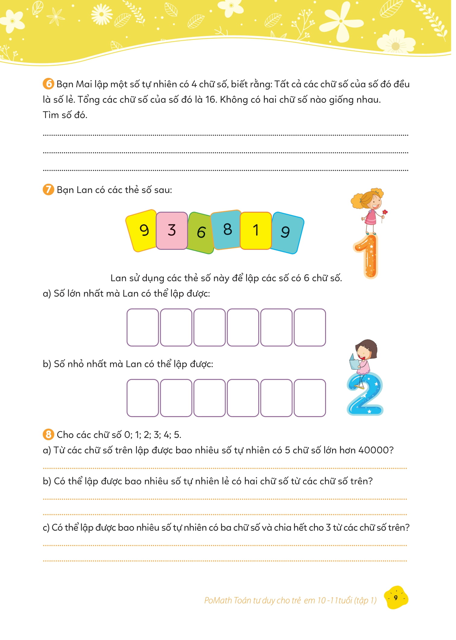 pomath - toán tư duy cho trẻ em - 10-11 tuổi - tập 1