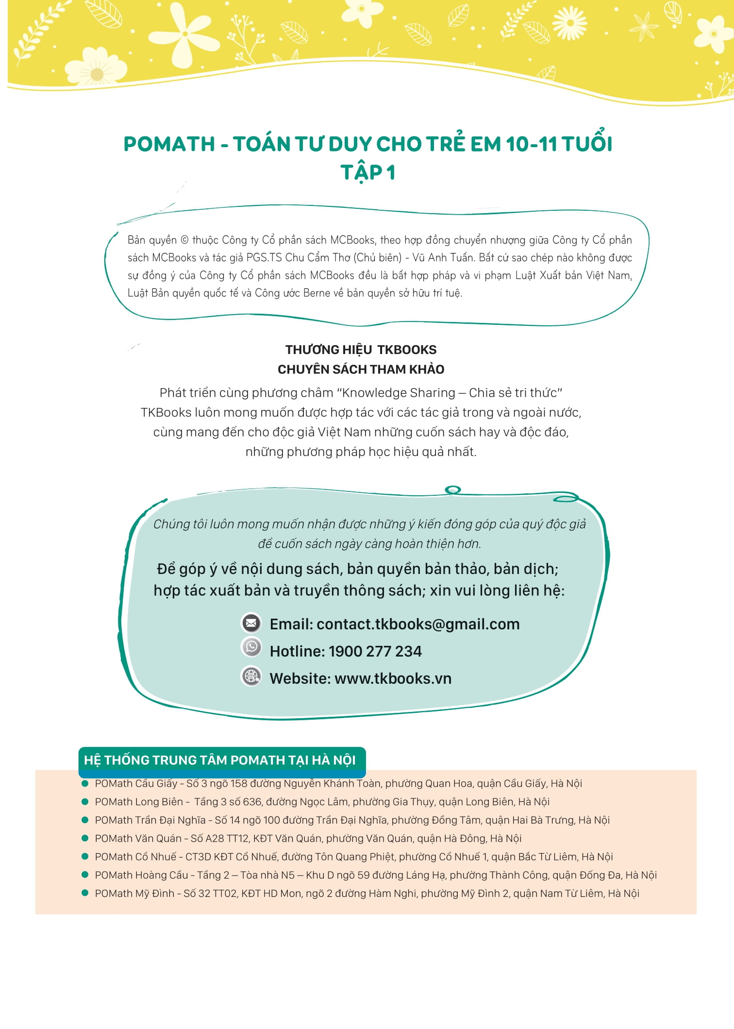 pomath - toán tư duy cho trẻ em - 10-11 tuổi - tập 1