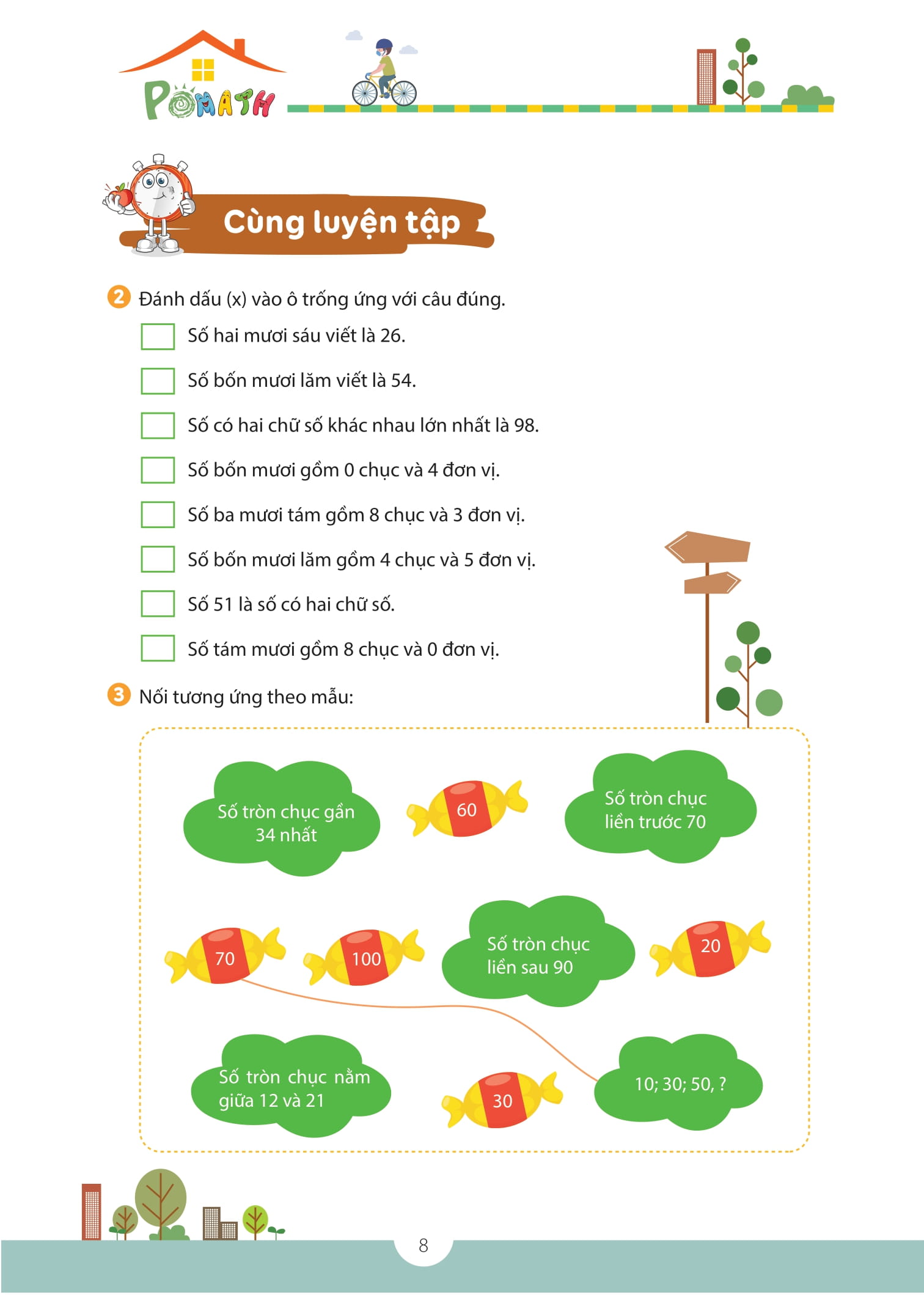 pomath - toán tư duy cho trẻ em - 7-8 tuổi - tập 1
