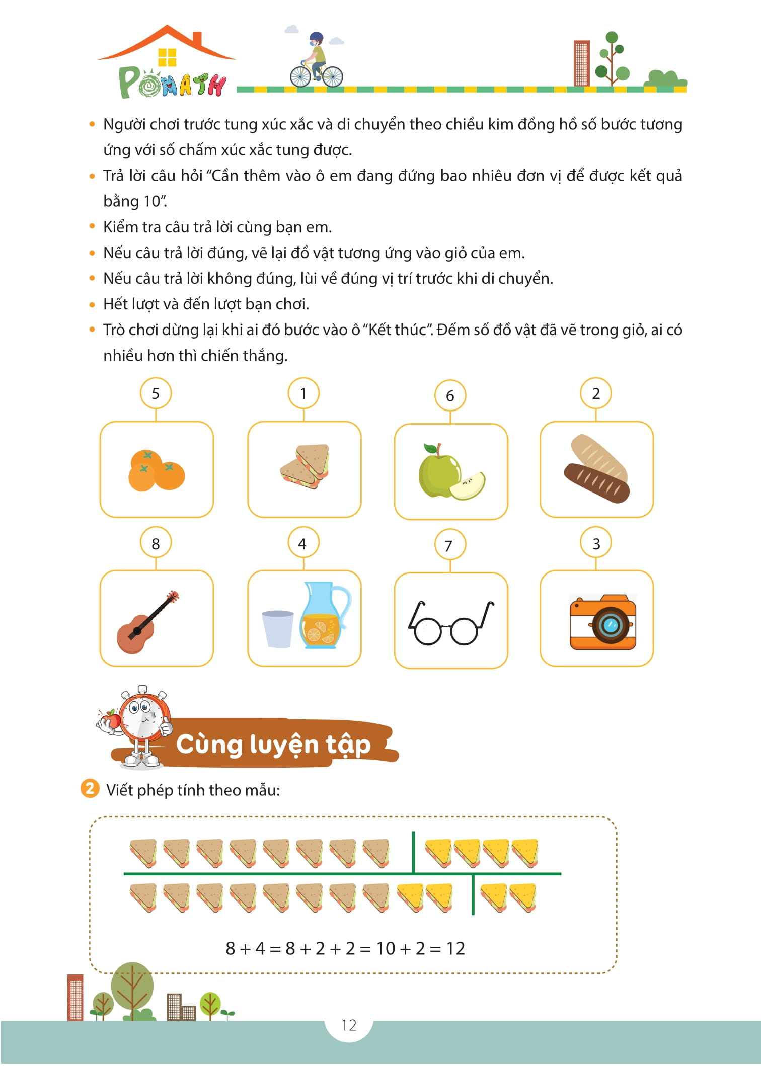 pomath - toán tư duy cho trẻ em - 7-8 tuổi - tập 1