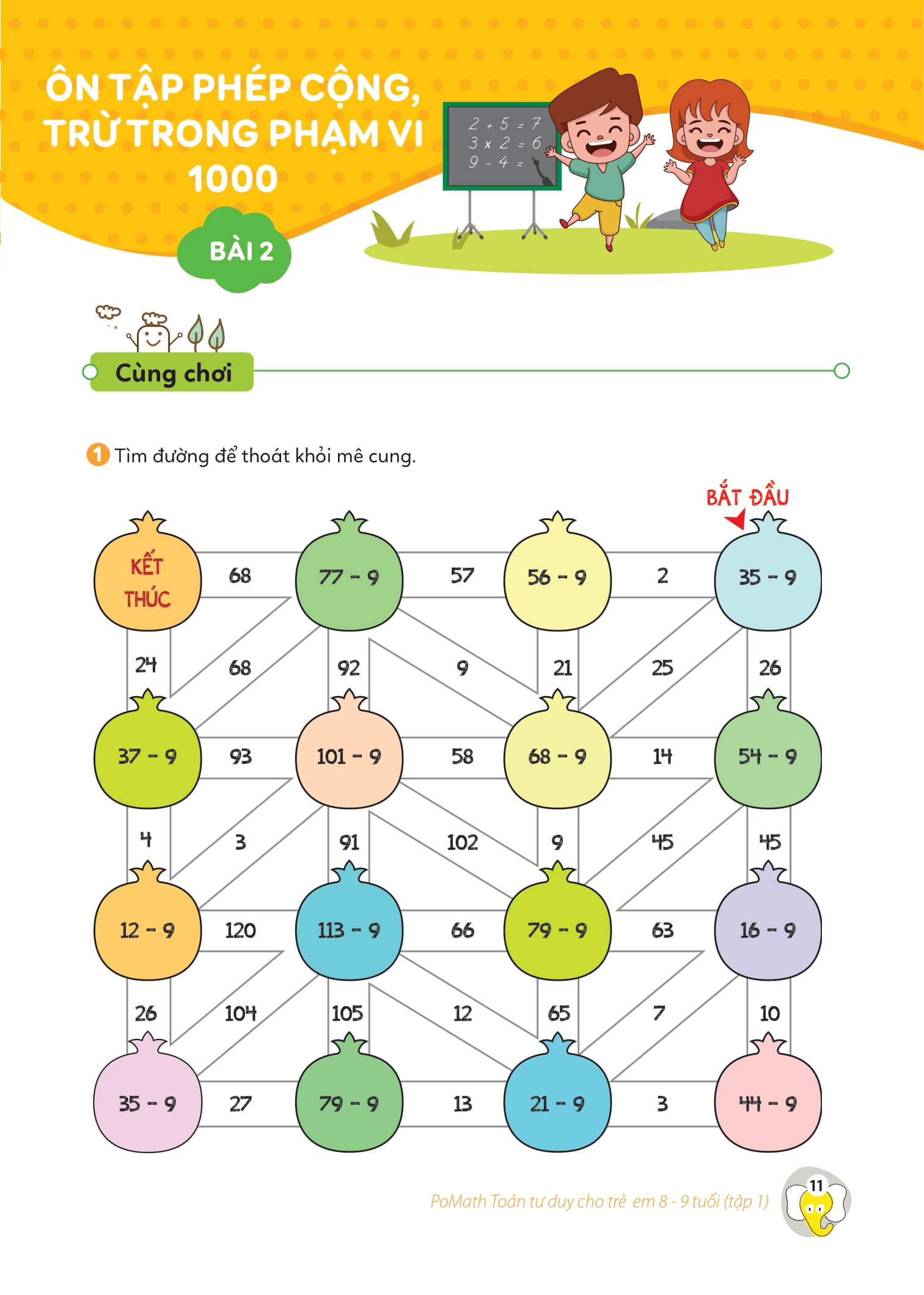 pomath - toán tư duy cho trẻ em 8-9 tuổi - tập 1