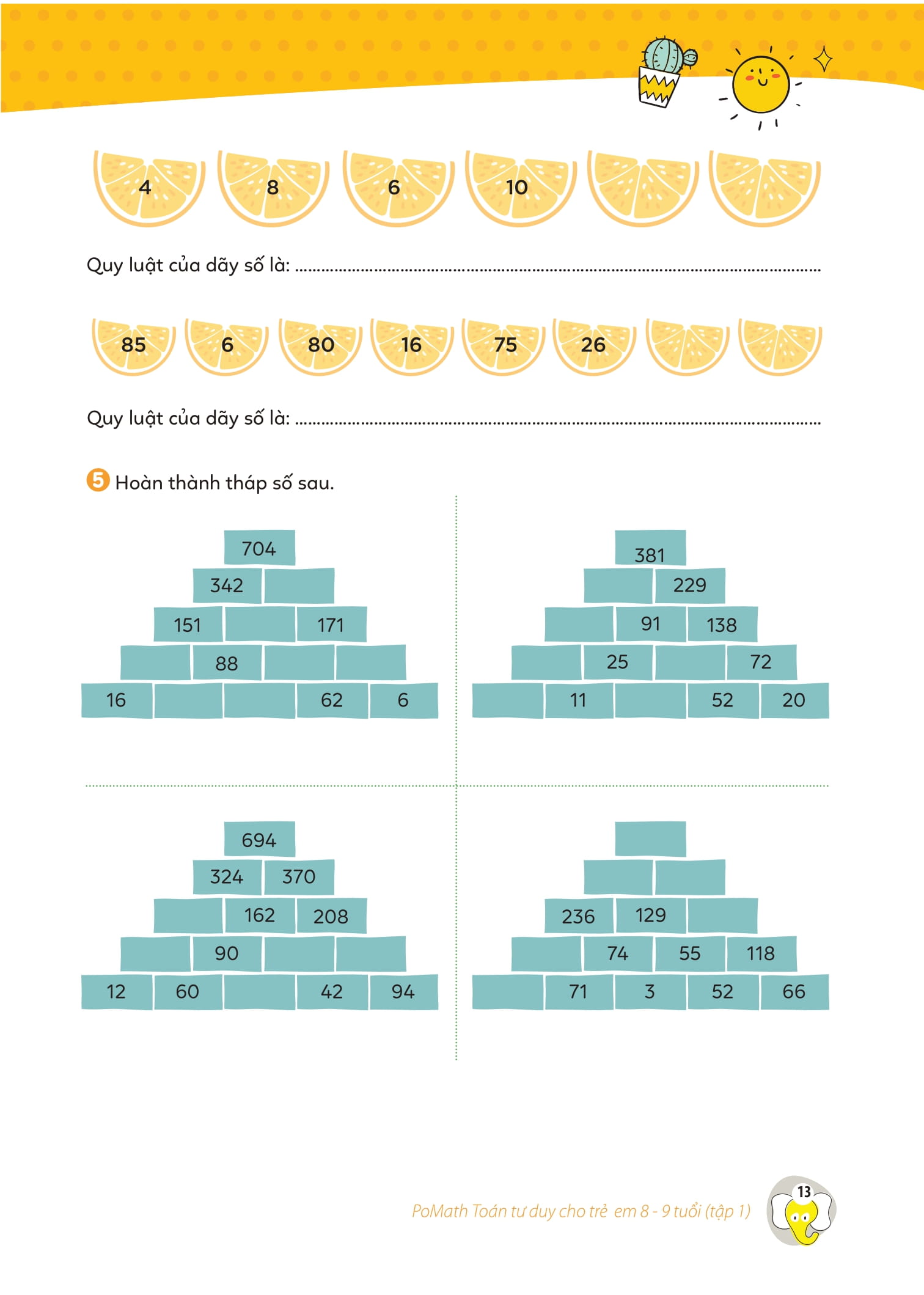 pomath - toán tư duy cho trẻ em 8-9 tuổi - tập 1