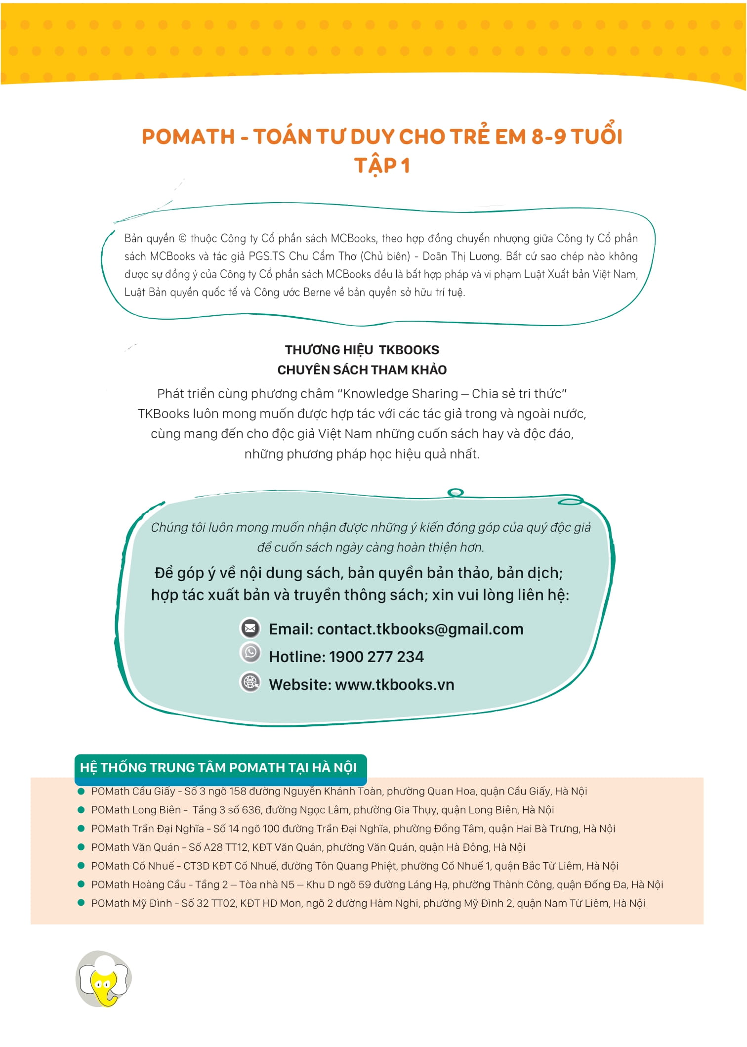 pomath - toán tư duy cho trẻ em 8-9 tuổi - tập 1