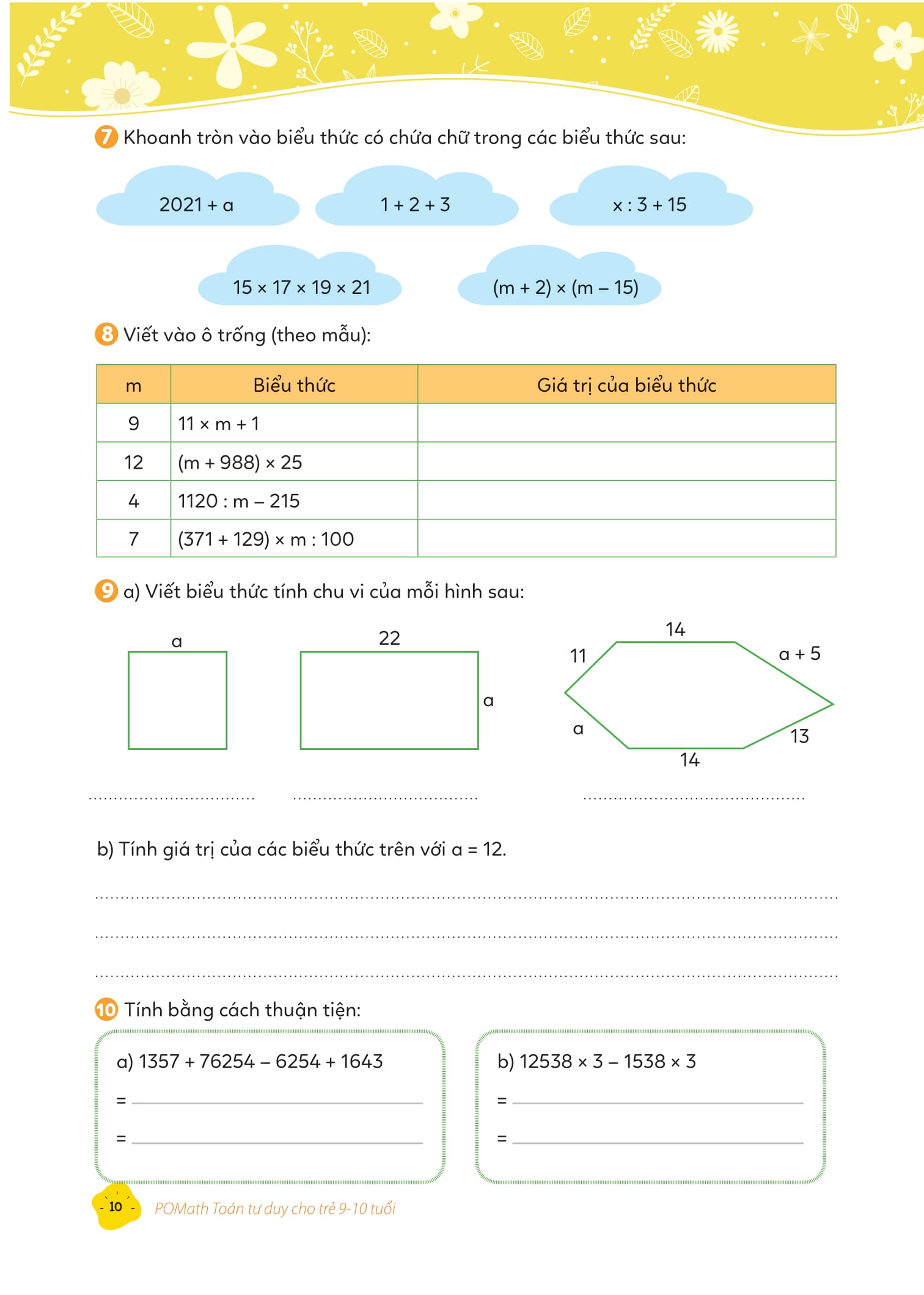 pomath - toán tư duy cho trẻ em 9-10 tuổi - tập 1