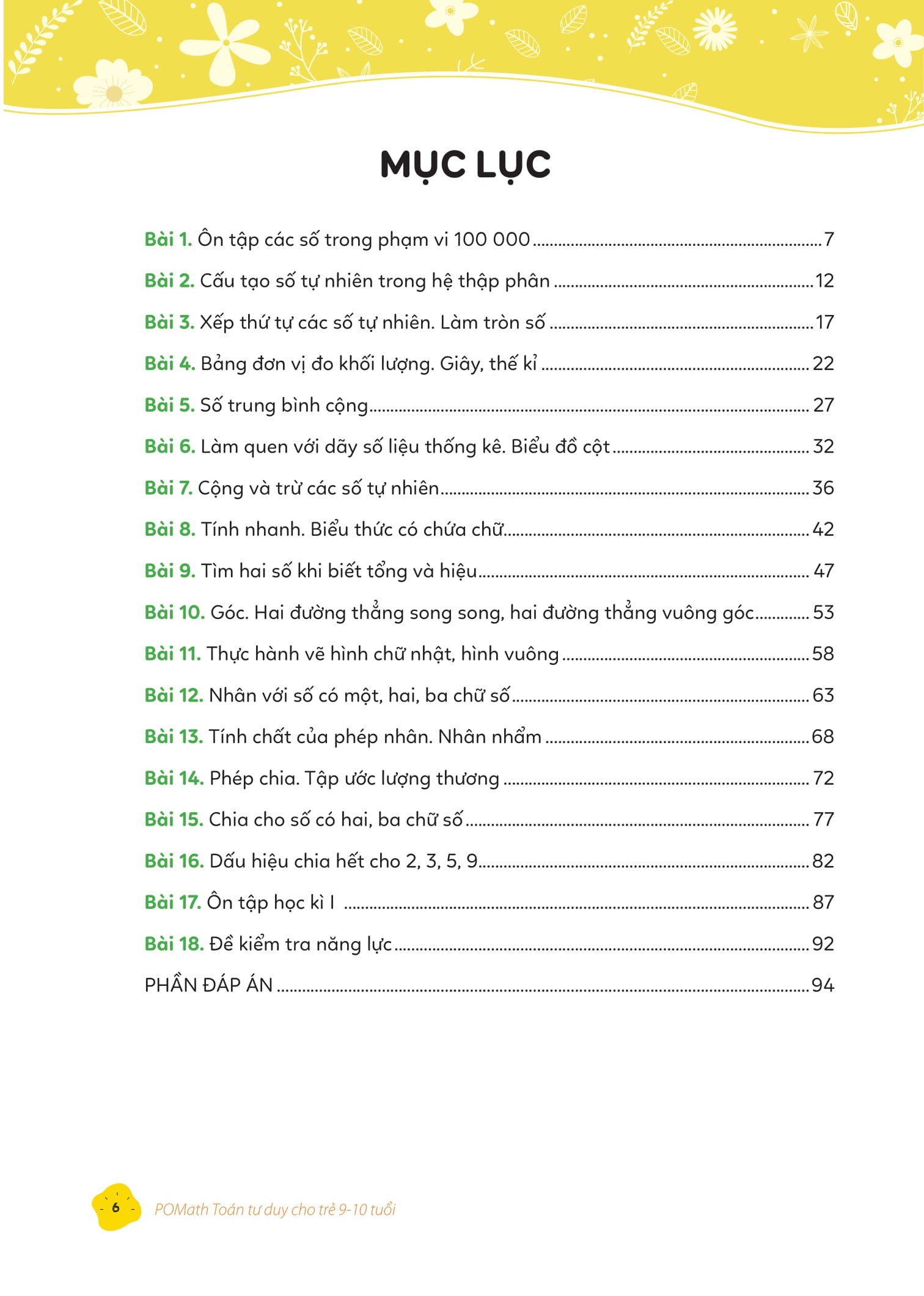 pomath - toán tư duy cho trẻ em 9-10 tuổi - tập 1