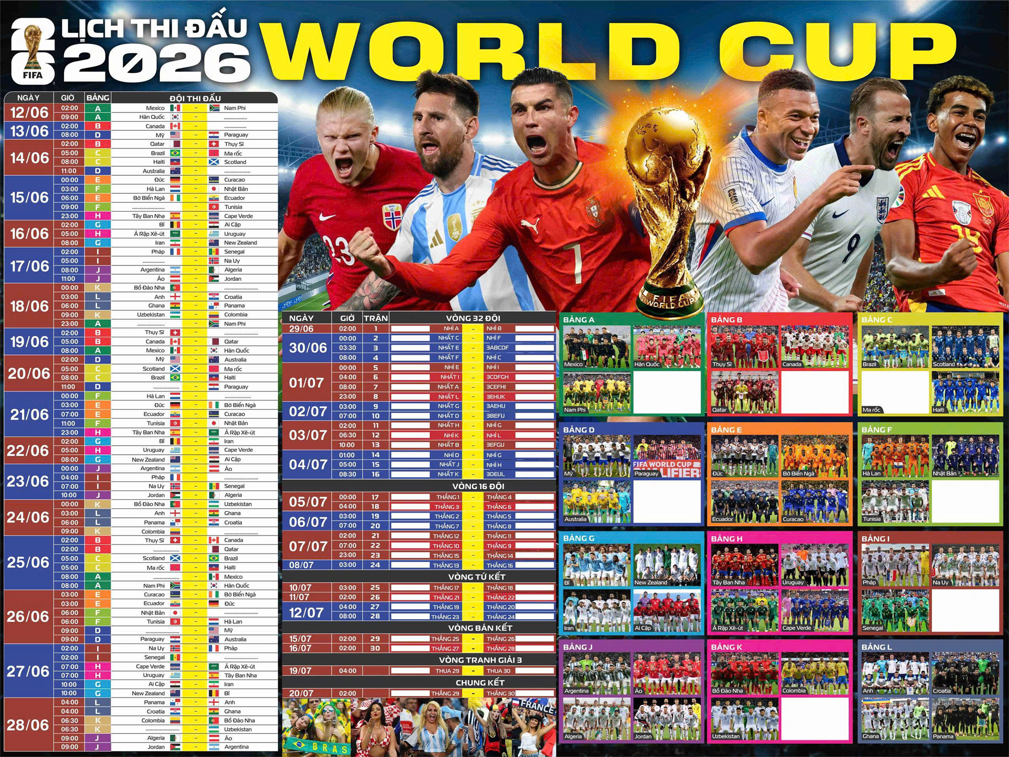 Poster Lịch Thi Đấu FIFA World Cup 2026