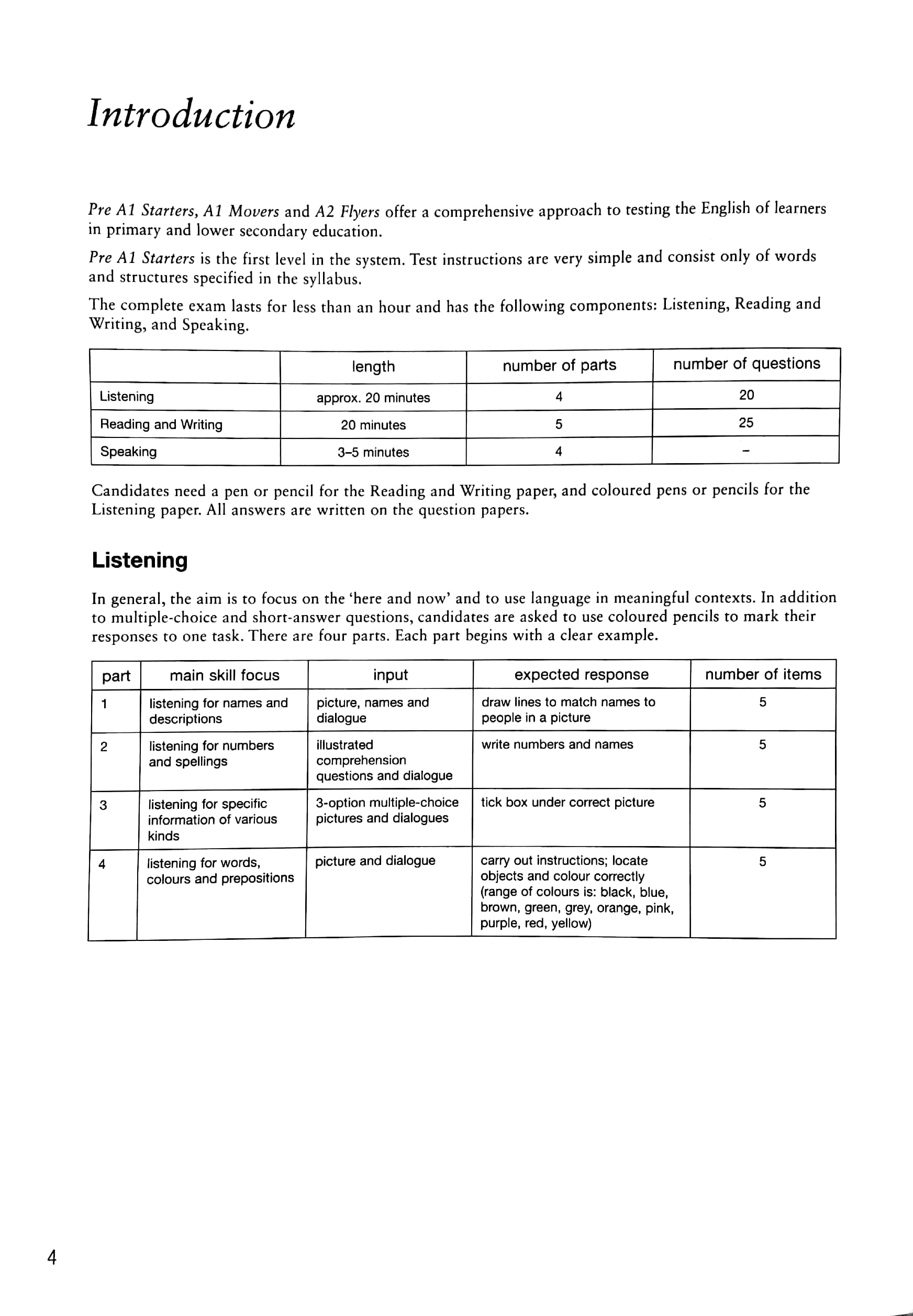 pre a1 starters 3 answer booklet: authentic examination papers