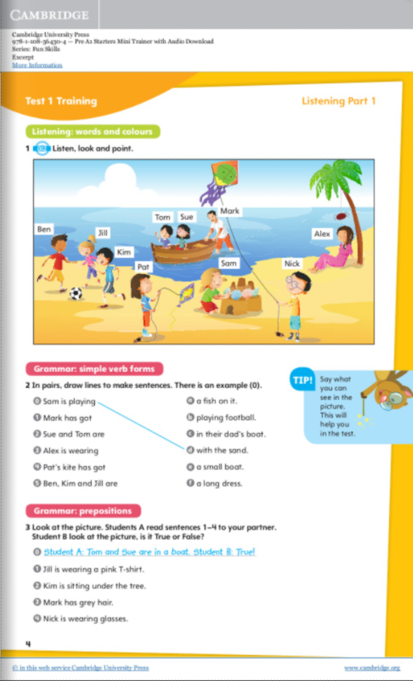 pre a1 starters mini trainer with audio download