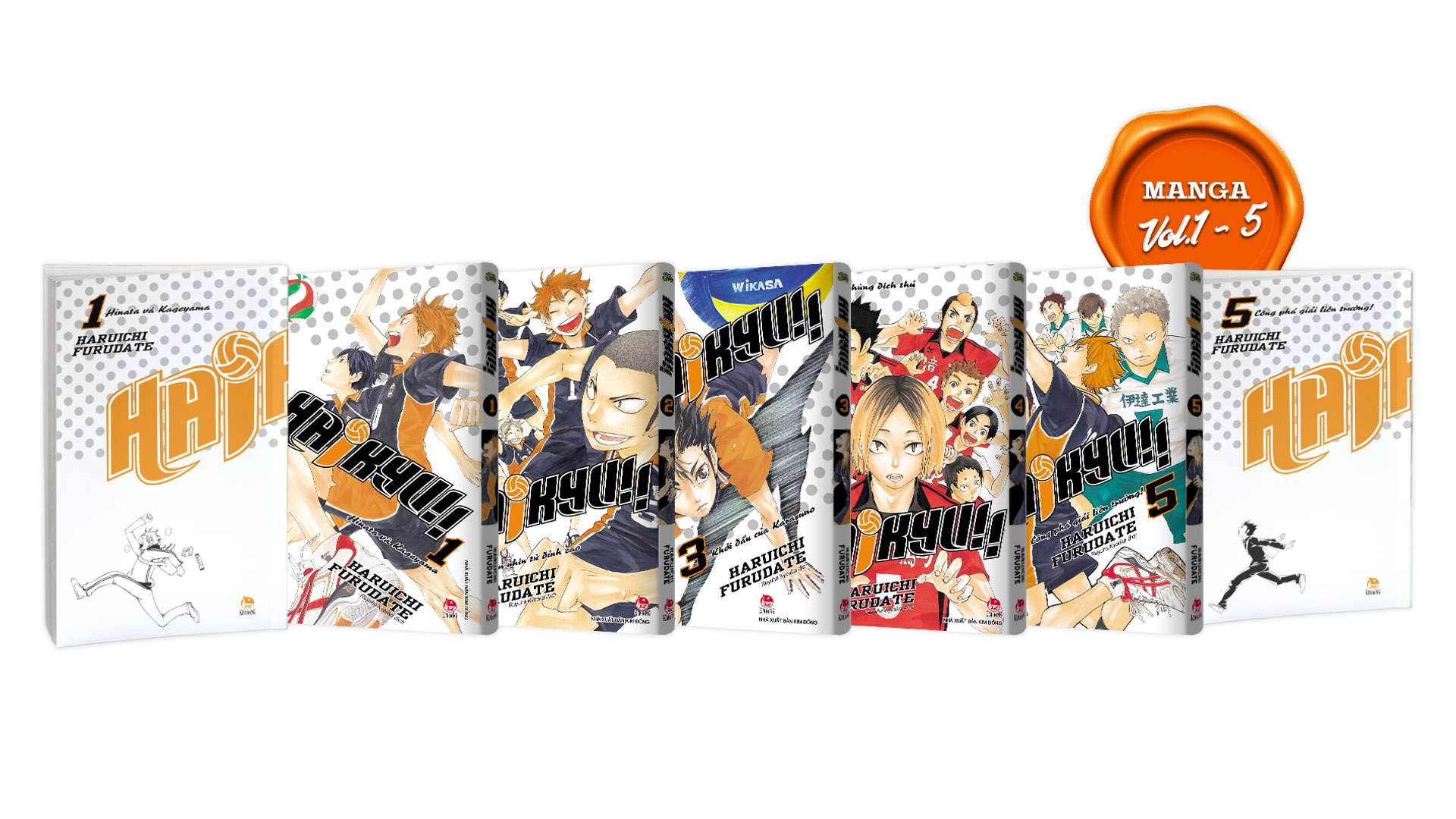 Premium Boxset Haikyu!! - Tap - 1 - 15 (Bo 15 Cuon) - Tang Kem Bia Ao Hieu Ung UV + Bia Ao Hieu Ung Metalize