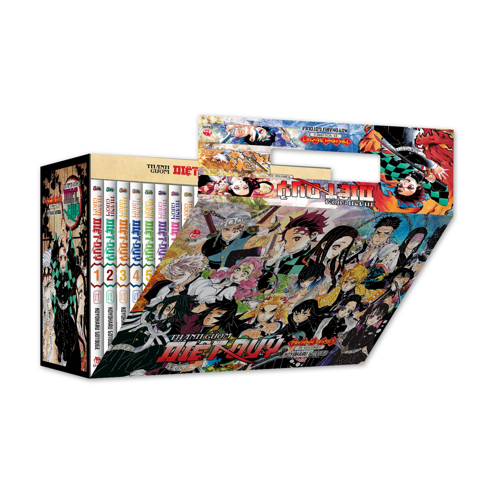 Premium Boxset Thanh Guom Diet Quy - Kimetsu No Yaiba (Hop 23 Tap) - Tang Kem 23 Bia Ao Dac Biet + 1 Shikishi