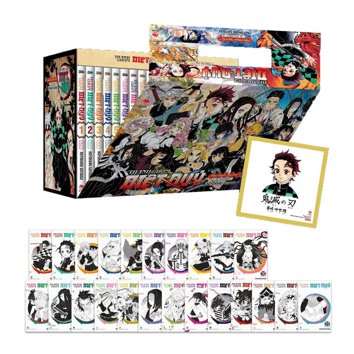 Premium Boxset Thanh Guom Diet Quy - Kimetsu No Yaiba (Hop 23 Tap) - Tang Kem Qua Tang + Shikishi