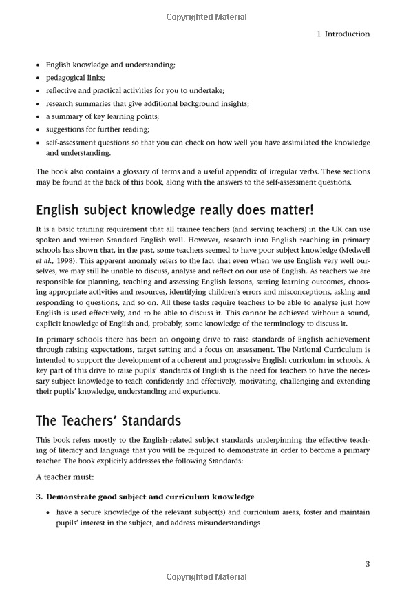 primary english: knowledge and understanding (achieving qts series)