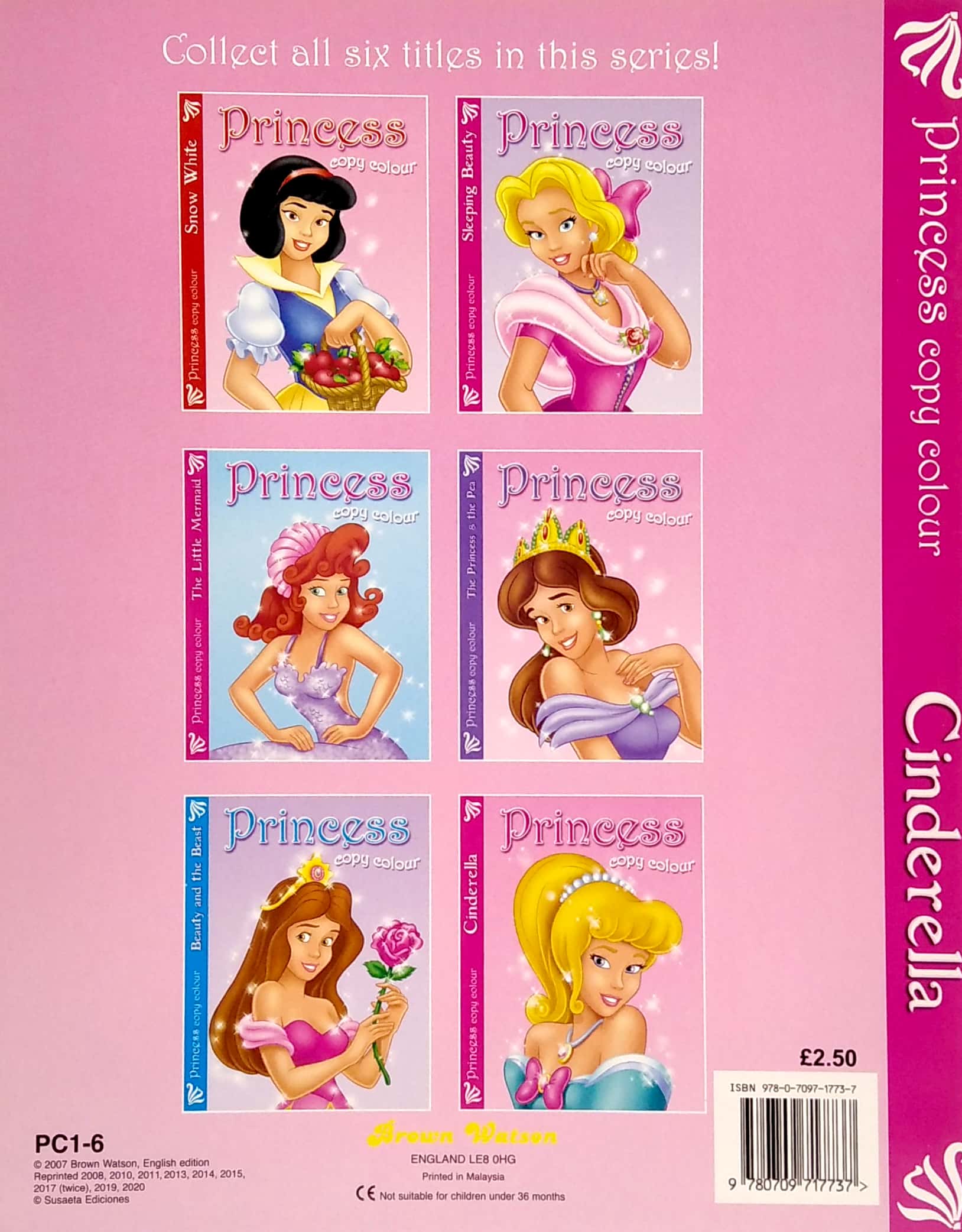 princess copy colour: cinderella