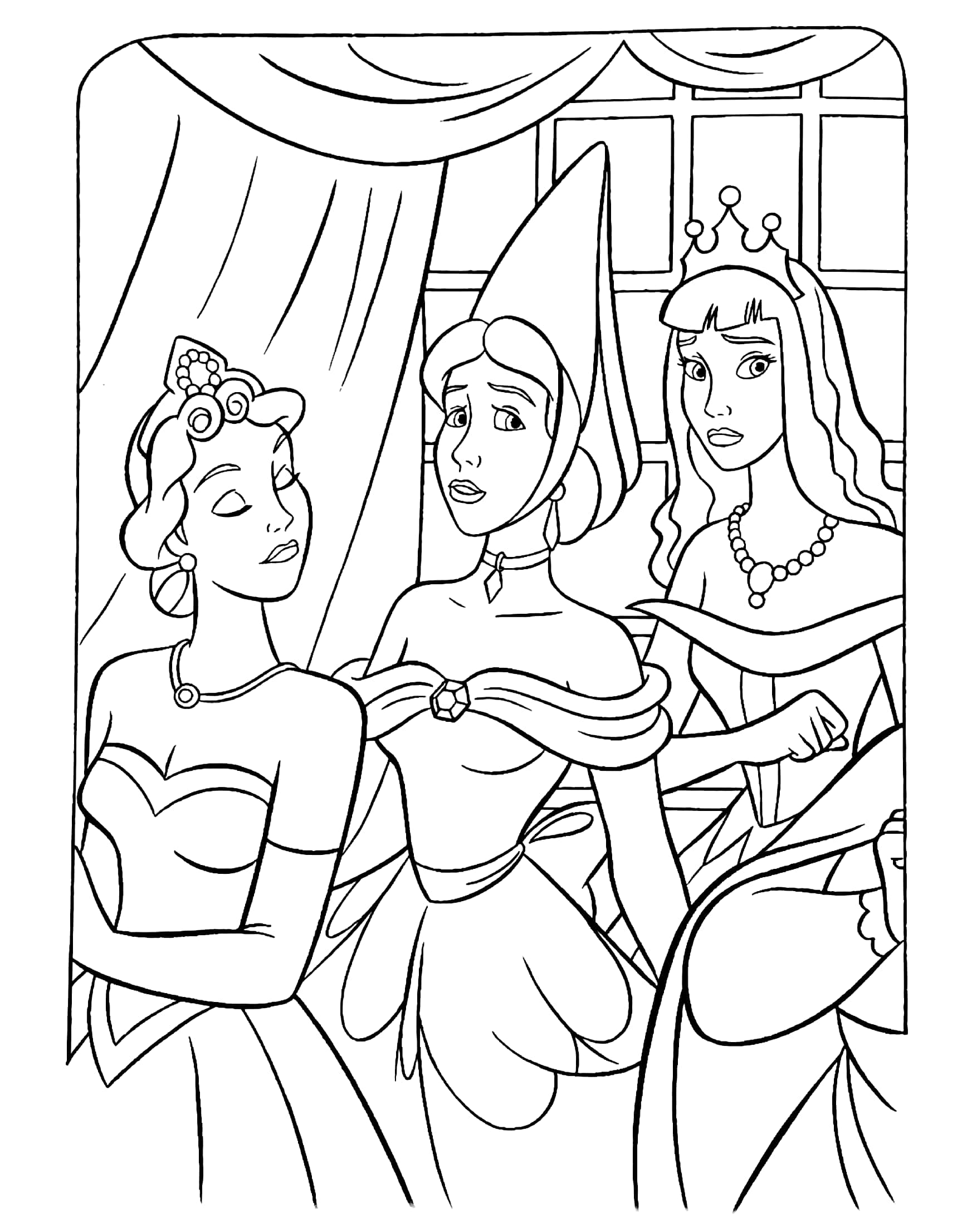 princess copy colour: princess and the pea