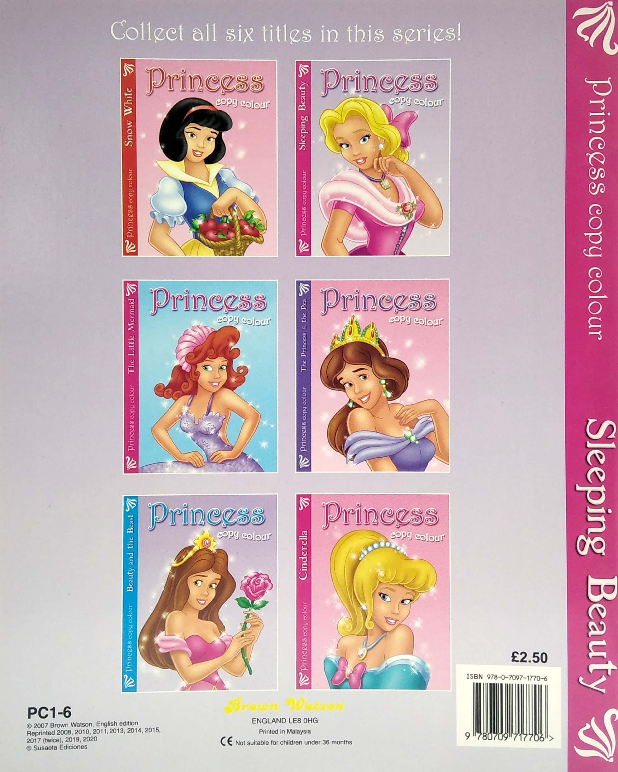 princess copy colour: sleeping beauty