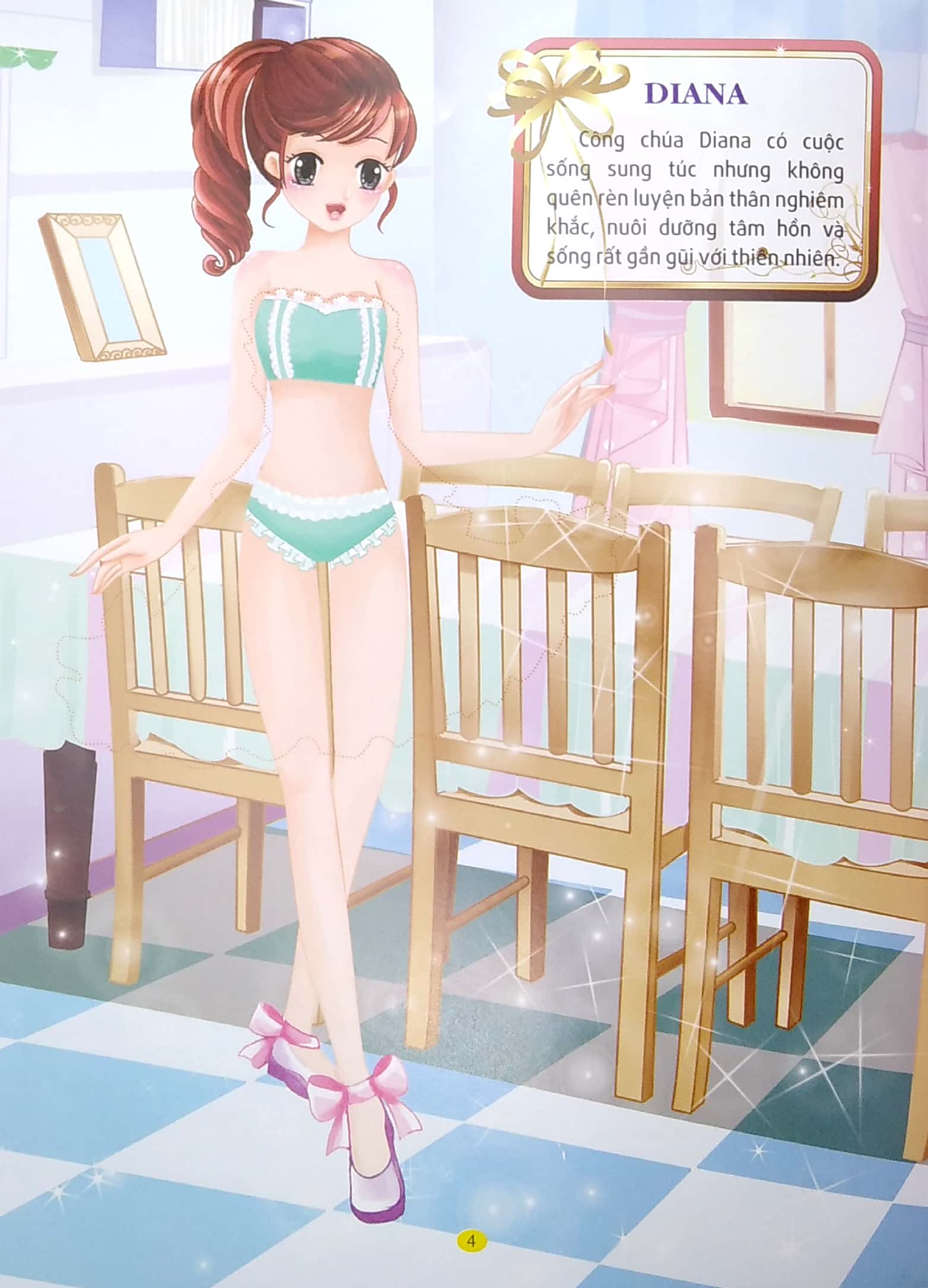 princess sticker - dán hình công chúa - công chúa thời trang