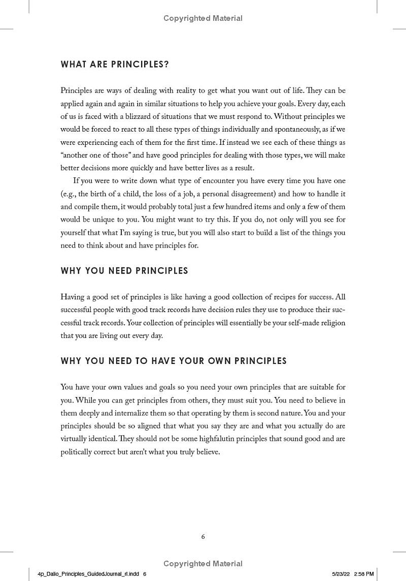 principles: your guided journal (create your own principles to get the work and life you want)