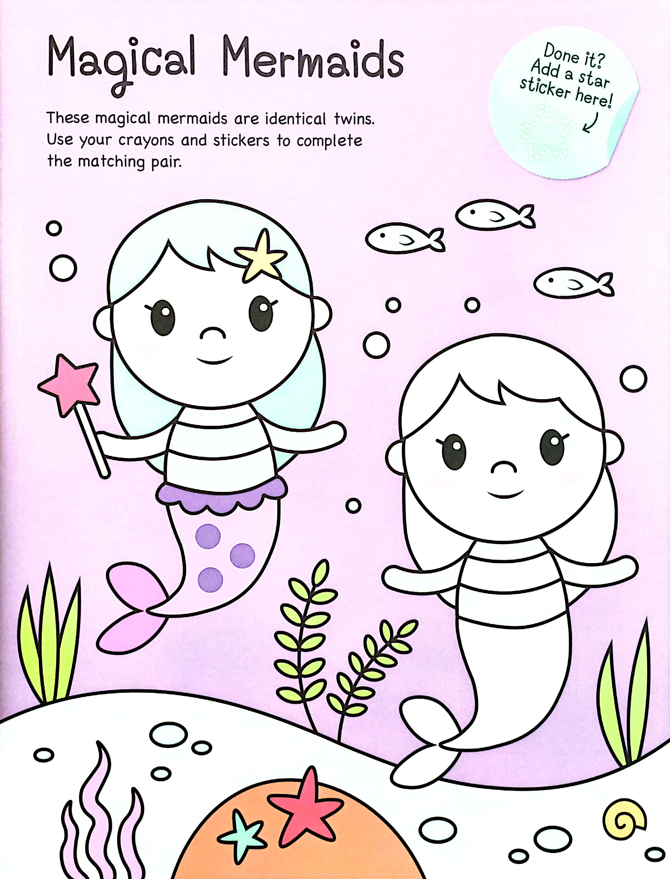 puffy sticker - mermaids