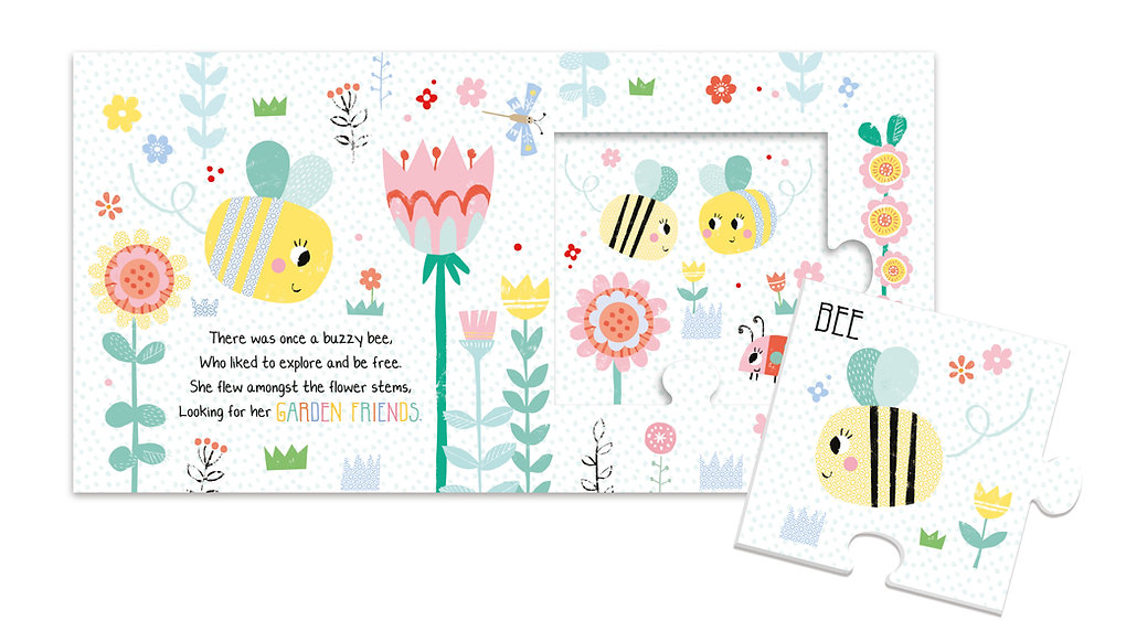 pull out jigsaw book - garden friends