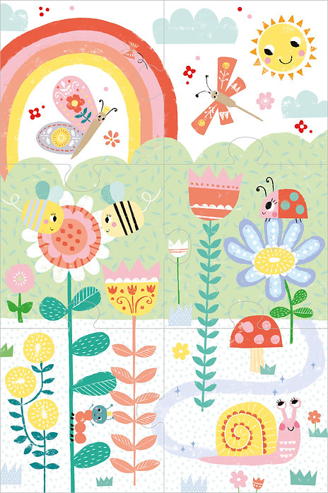 pull out jigsaw book - garden friends