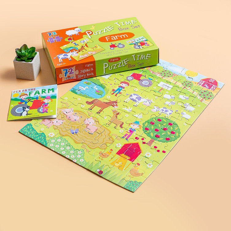 puzzle time box set: farm